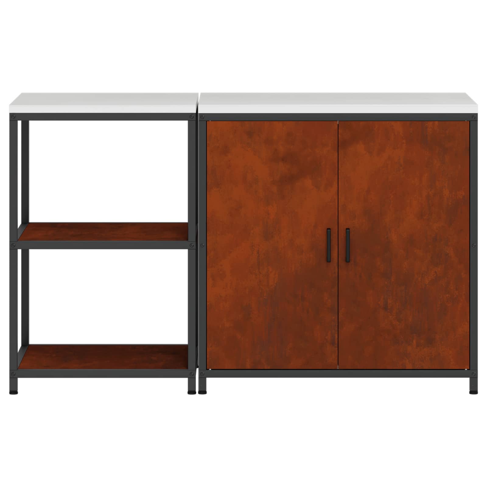 Ensemble de rangement cuisine HATTEM 2 pc Rouillé Acier - XIOS