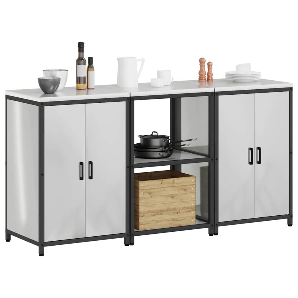 Ensemble de rangement cuisine HATTEM 3 pc Argenté - XIOS