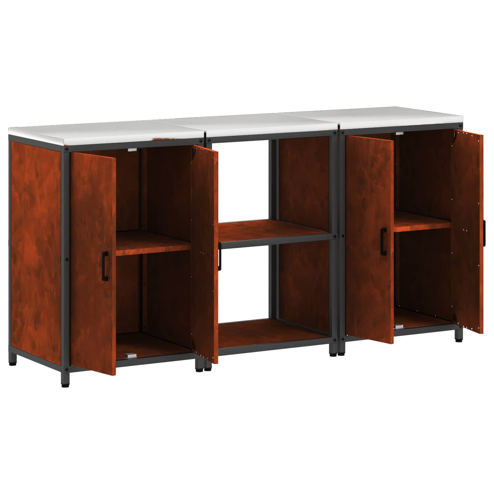 Ensemble de rangement cuisine HATTEM 3 pc Rouillé Acier - XIOS