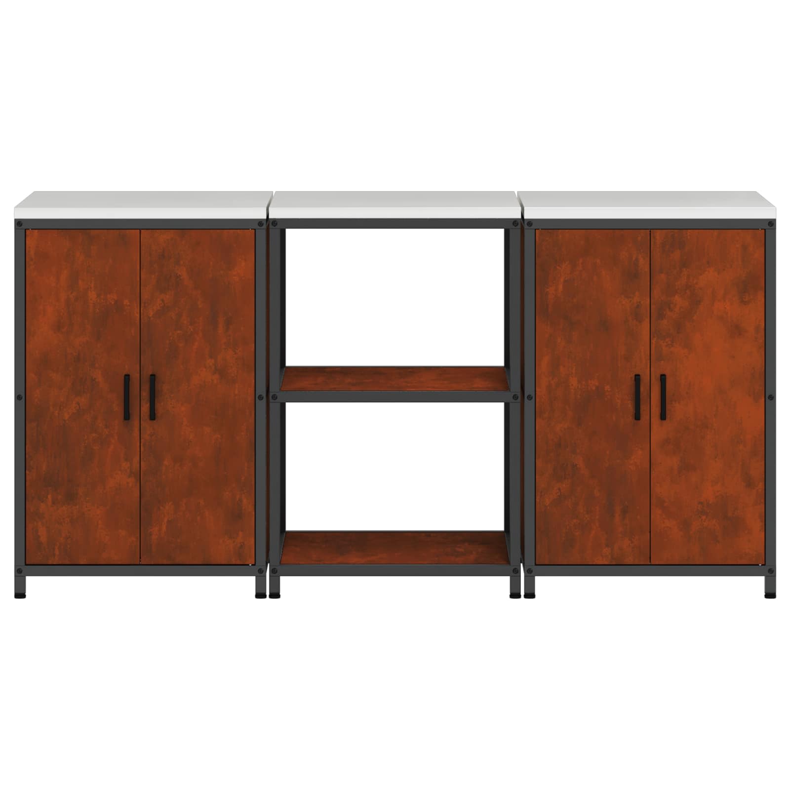 Ensemble de rangement cuisine HATTEM 3 pc Rouillé Acier - XIOS