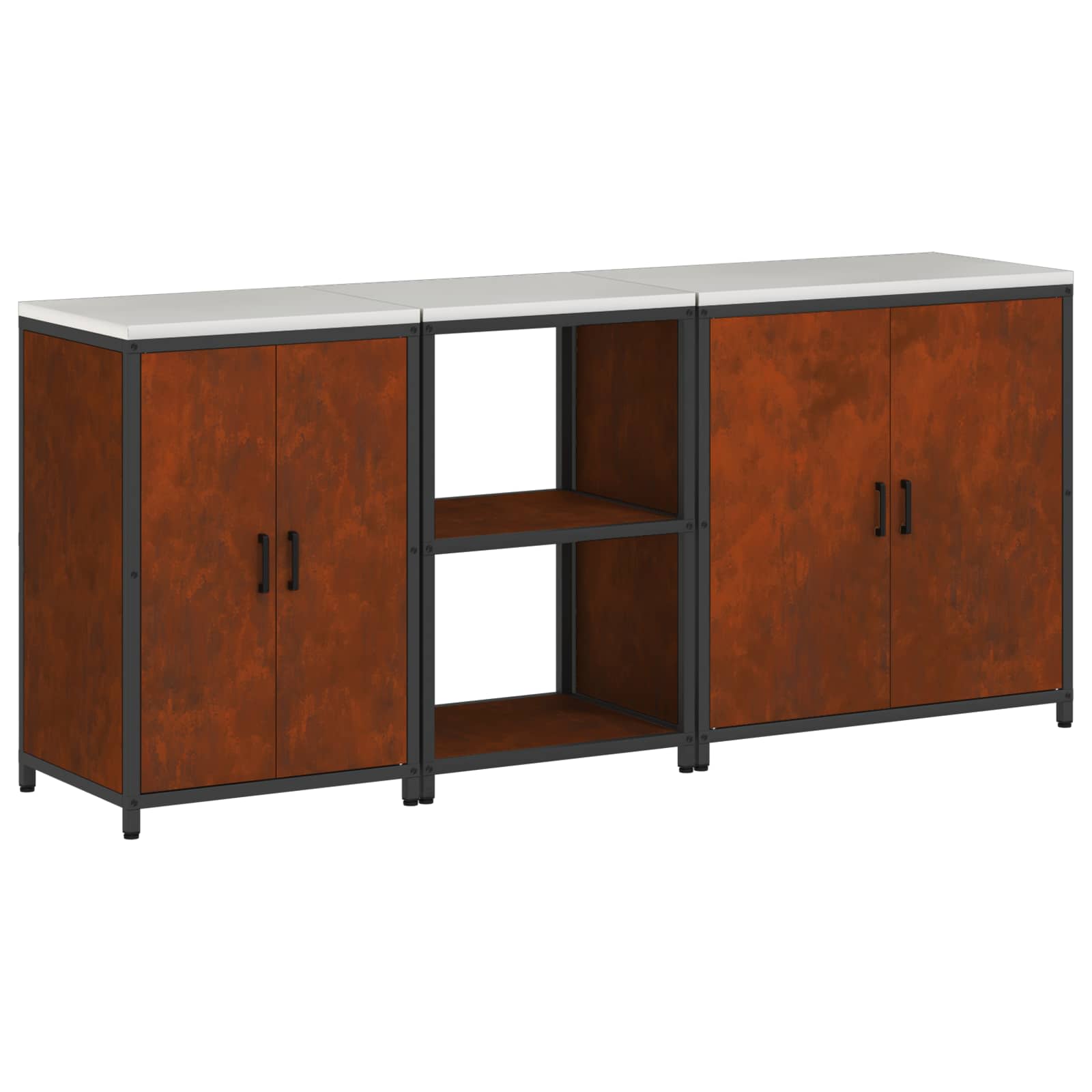Ensemble de rangement cuisine HATTEM 3 pc Rouillé Acier - XIOS