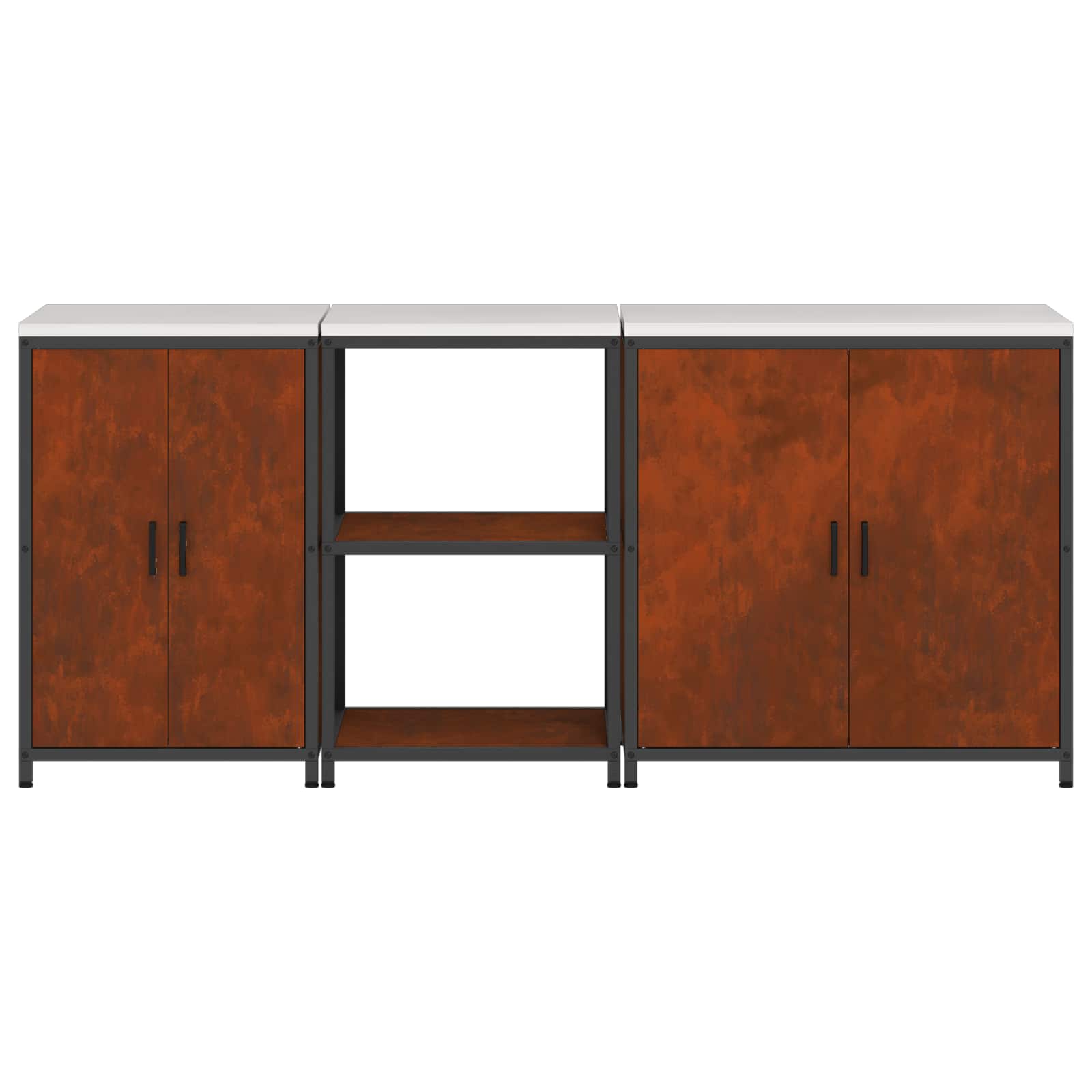 Ensemble de rangement cuisine HATTEM 3 pc Rouillé Acier - XIOS