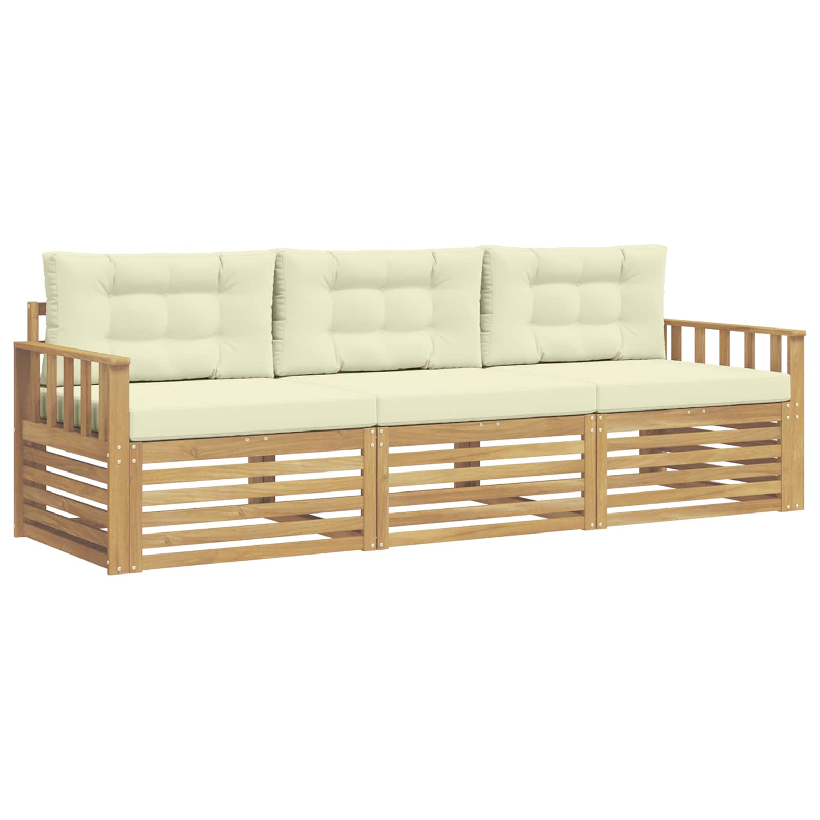 Ensemble de canapés d'extérieur 3 pcs Blanc et crème Polyester - XIOS