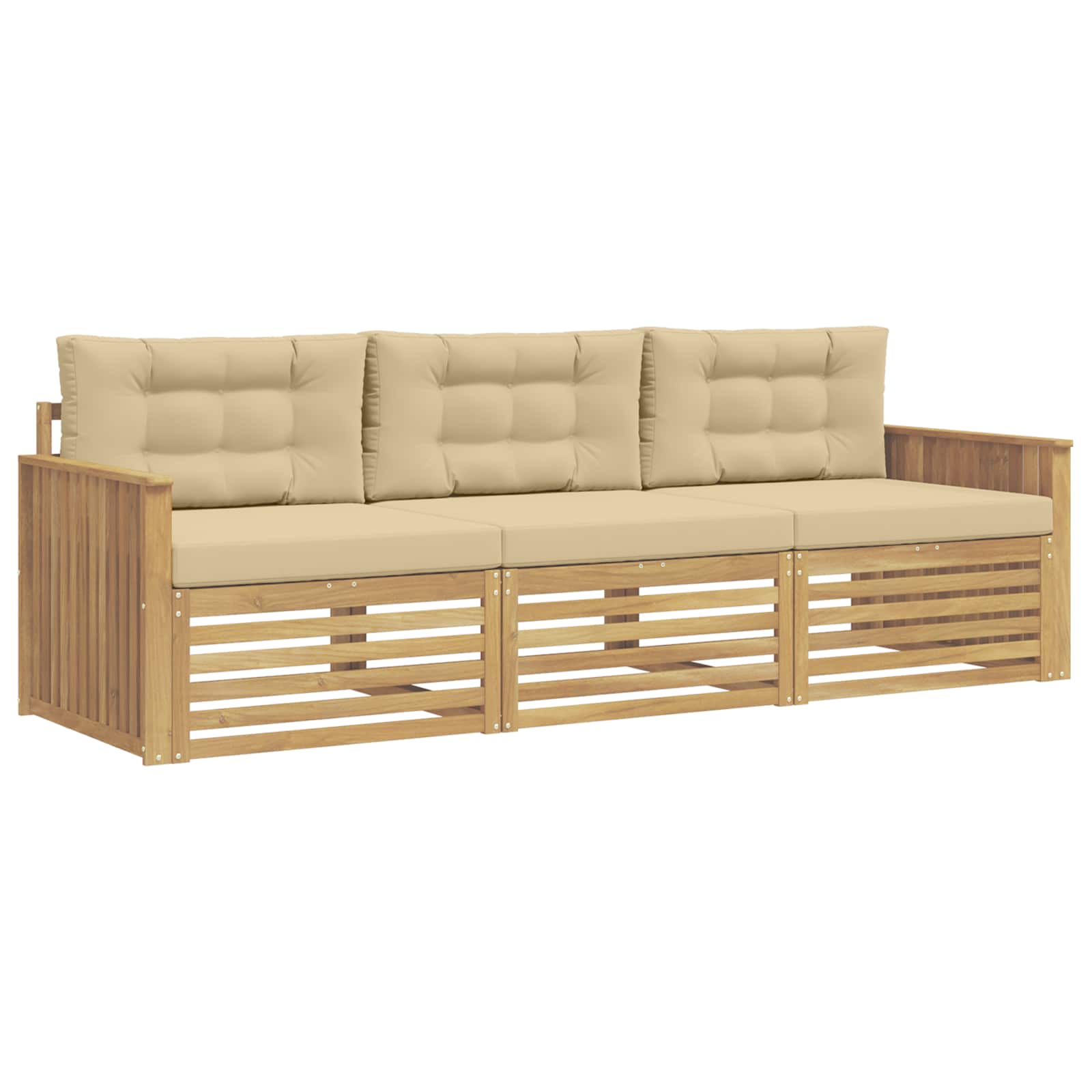 Ensemble de canapés d'extérieur 3 pcs Blanc et Beige - XIOS