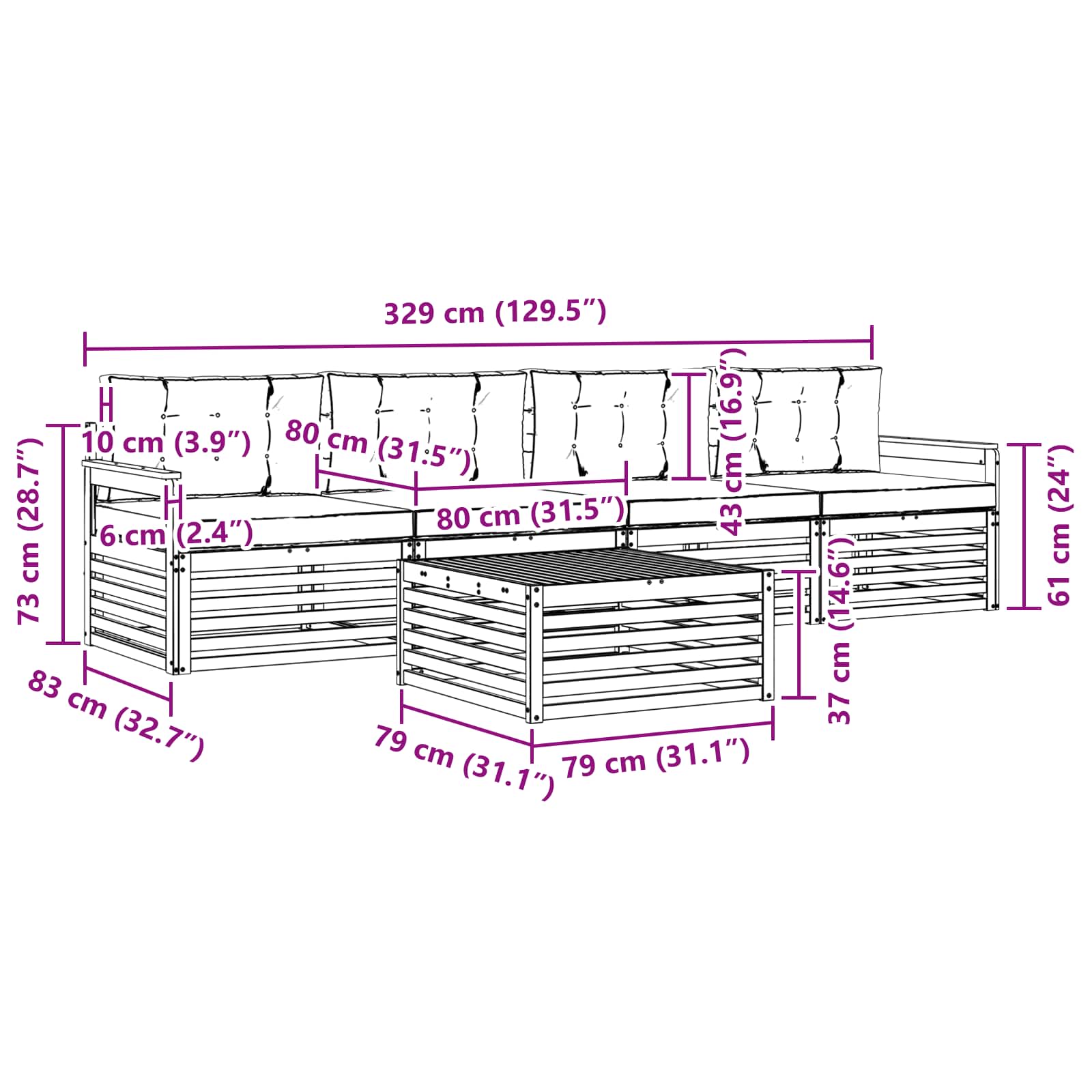 Ensemble de canapés d'extérieur 5 pcs Blanc et Beige - XIOS