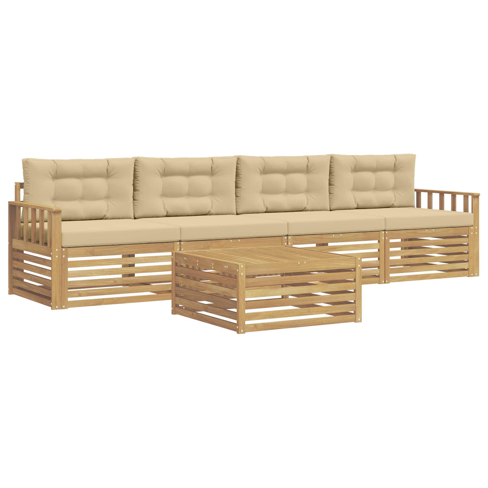 Ensemble de canapés d'extérieur 5 pcs Blanc et Beige - XIOS
