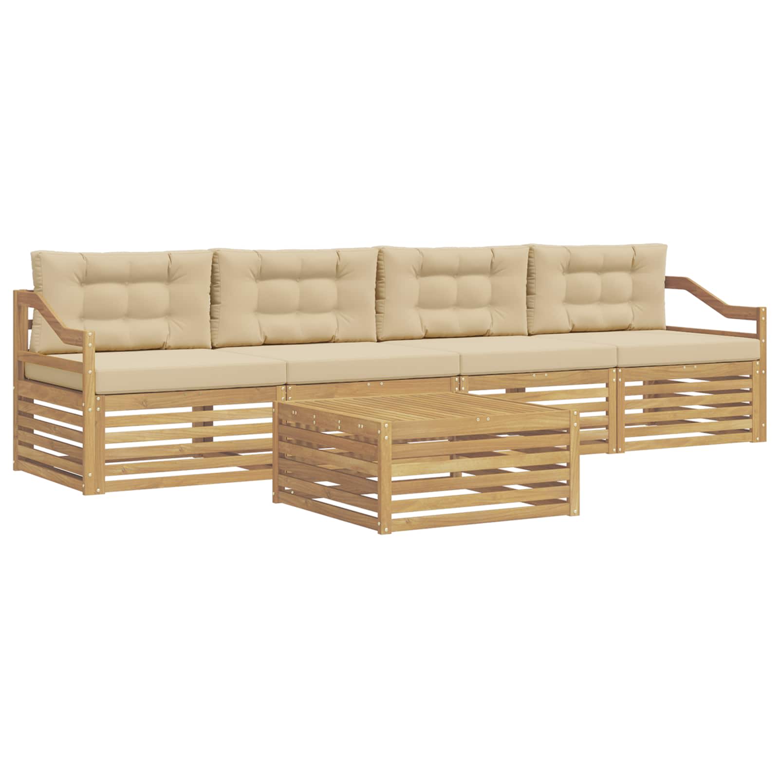 Ensemble de canapés d'extérieur 5 pcs Blanc et Beige - XIOS