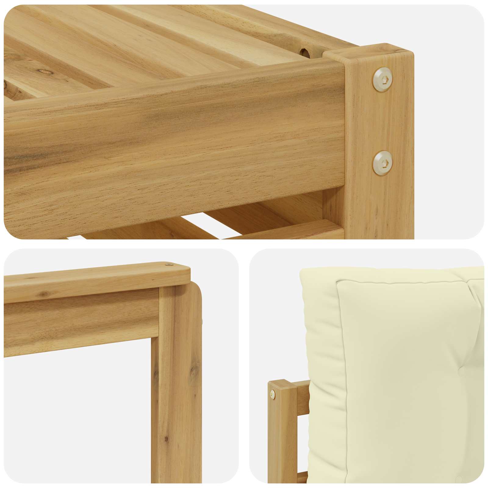 Ensemble de canapés d'extérieur 9 pcs Blanc et crème Polyester - XIOS
