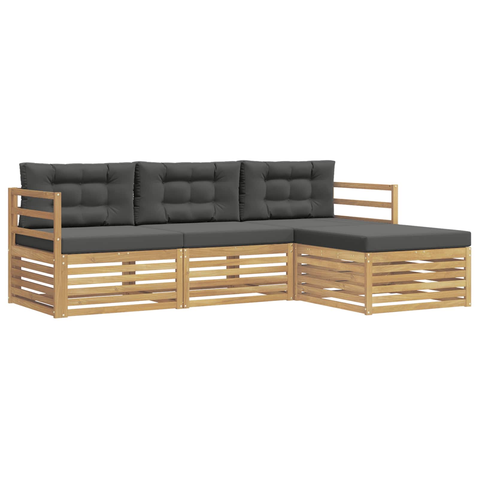 Ensemble de canapés d'extérieur 4 pcs Blanc et anthracite - XIOS