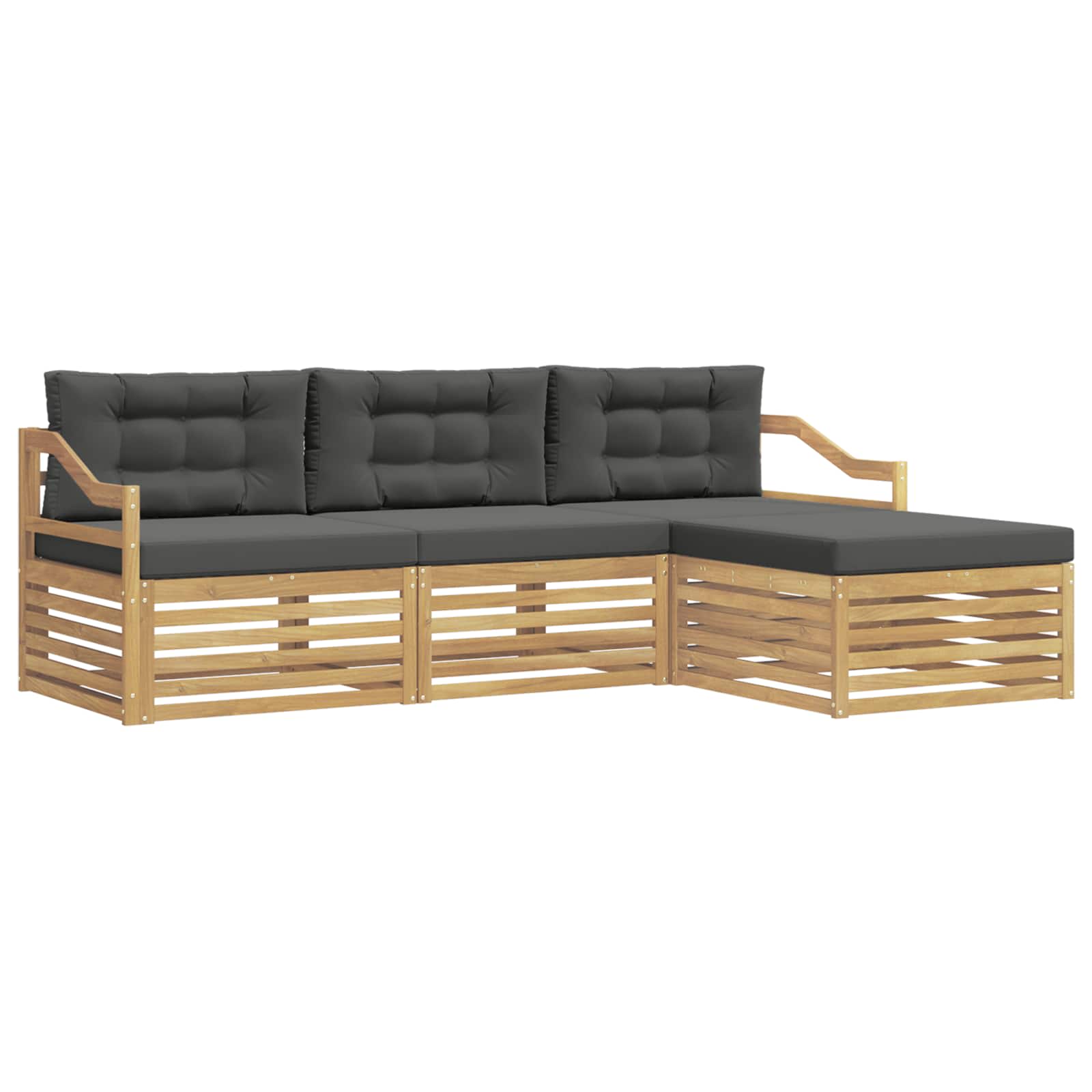 Ensemble de canapés d'extérieur 4 pcs Blanc et anthracite - XIOS