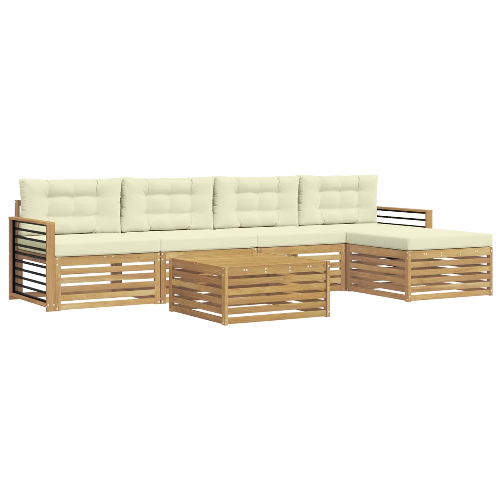 Ensemble de canapés d'extérieur 7 pcs Blanc et crème Polyester - XIOS
