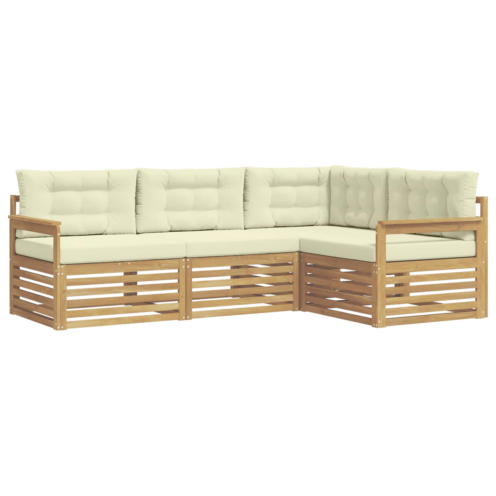 Ensemble de canapés d'extérieur 5 pcs Blanc et crème Polyester - XIOS