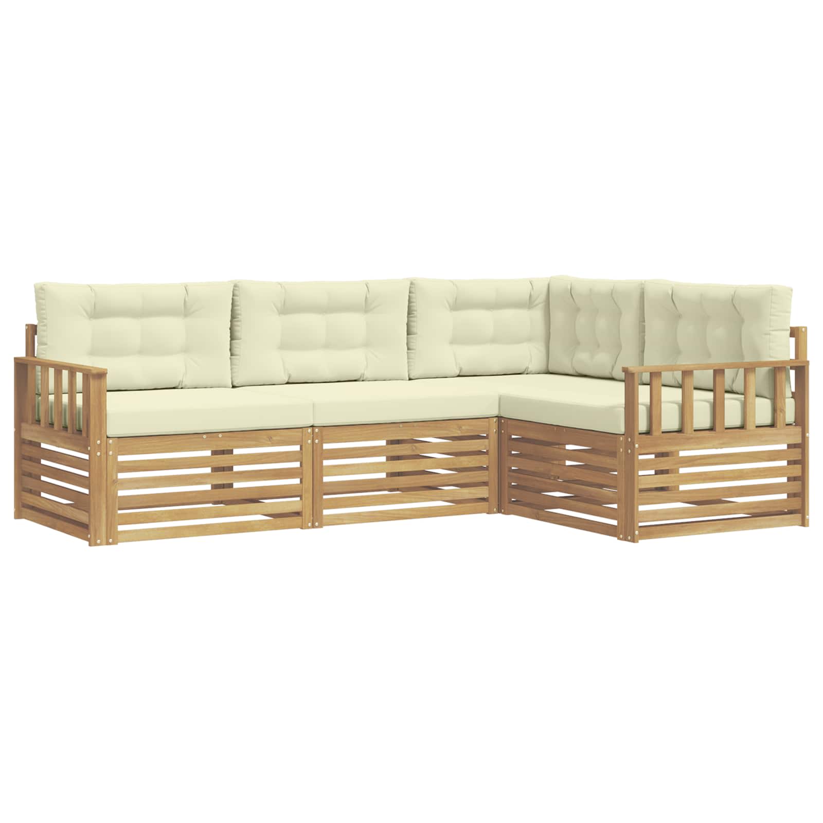 Ensemble de canapés d'extérieur 5 pcs Blanc et crème Polyester - XIOS