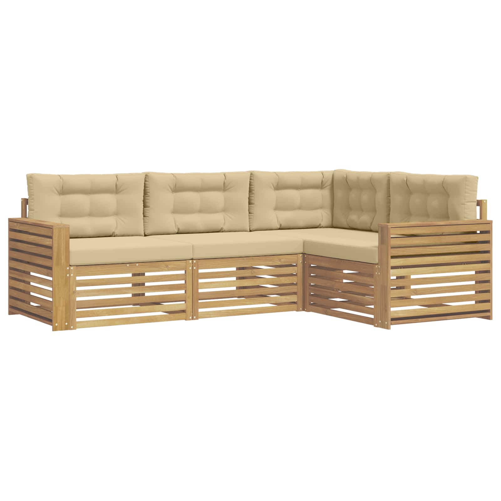 Ensemble de canapés d'extérieur 4 pcs Blanc et Beige - XIOS
