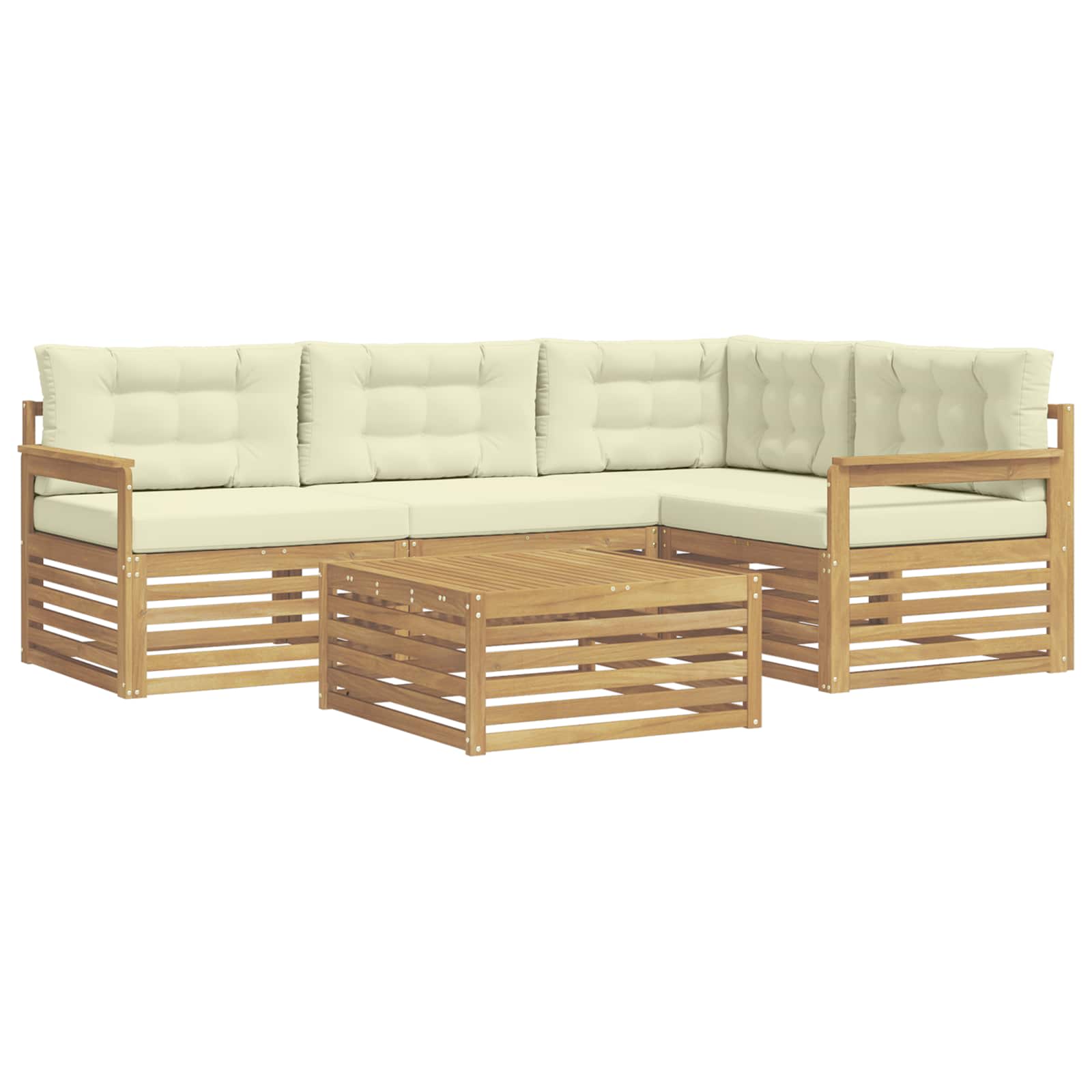 Ensemble de canapés d'extérieur 6 pcs Blanc et crème Polyester - XIOS