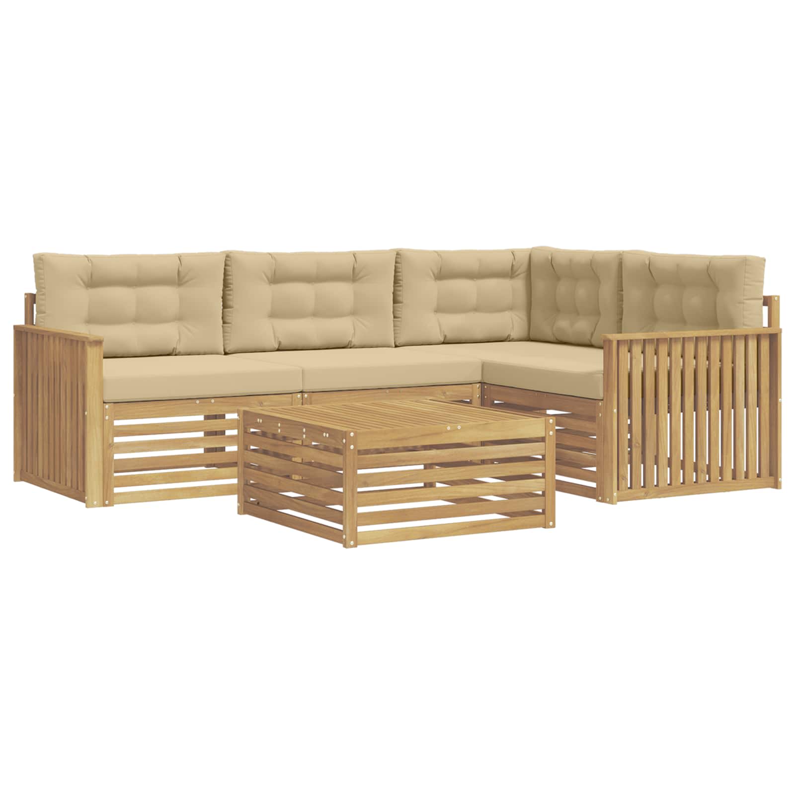 Ensemble de canapés d'extérieur 5 pcs Blanc et Beige - XIOS