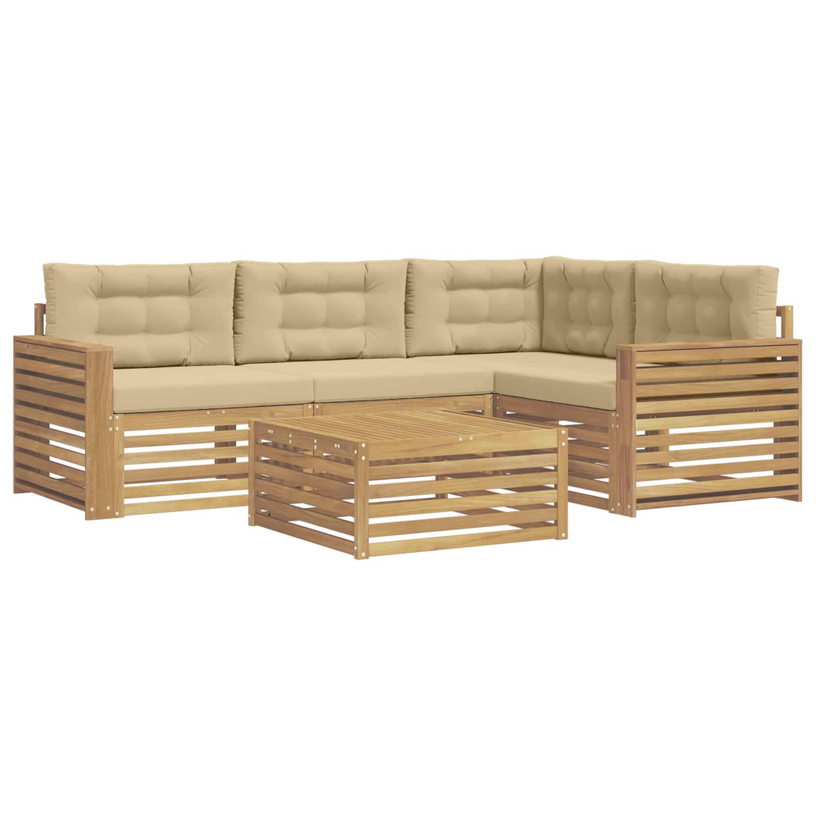 Ensemble de canapés d'extérieur 5 pcs Blanc et Beige - XIOS