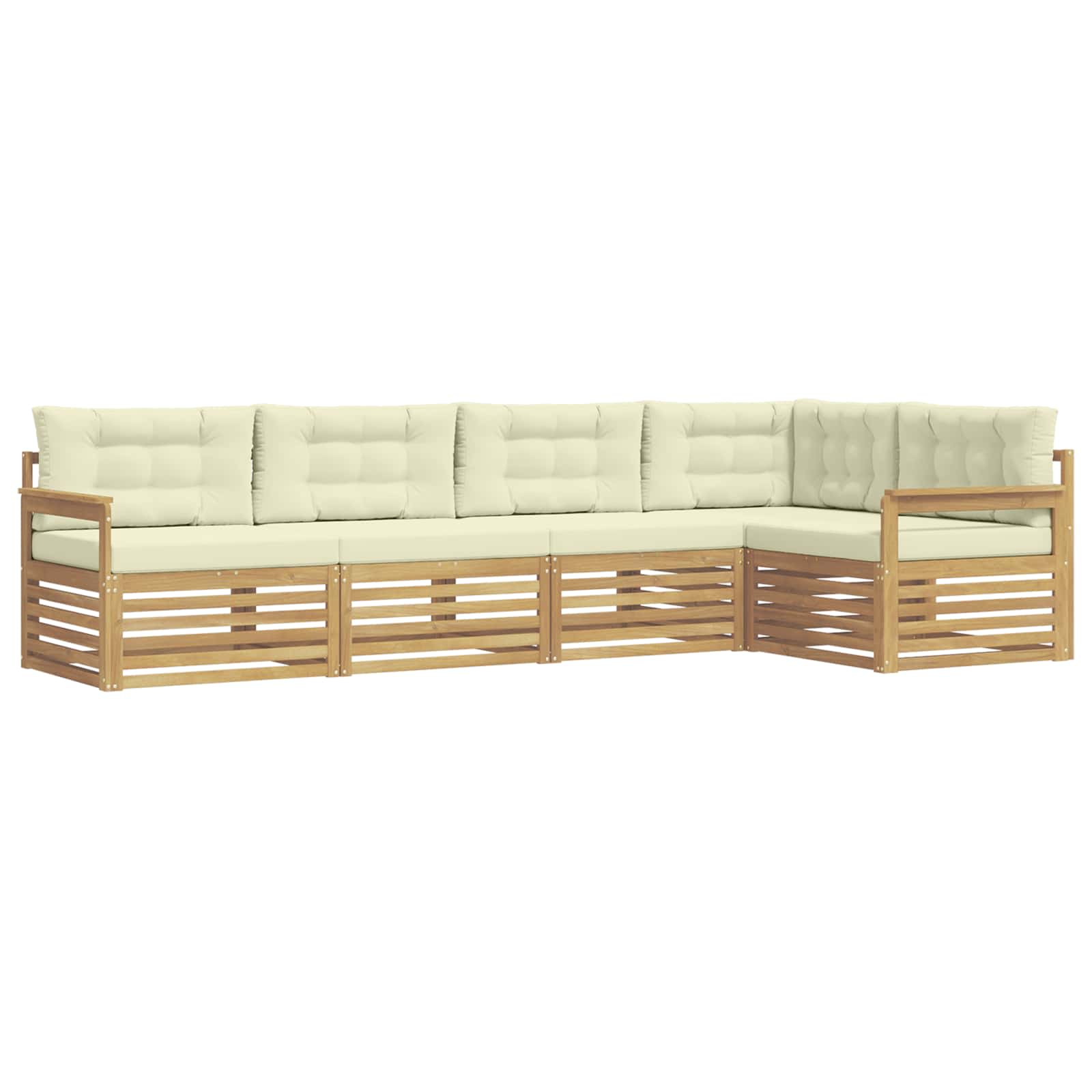 Ensemble de canapés d'extérieur 6 pcs Blanc et crème Polyester - XIOS
