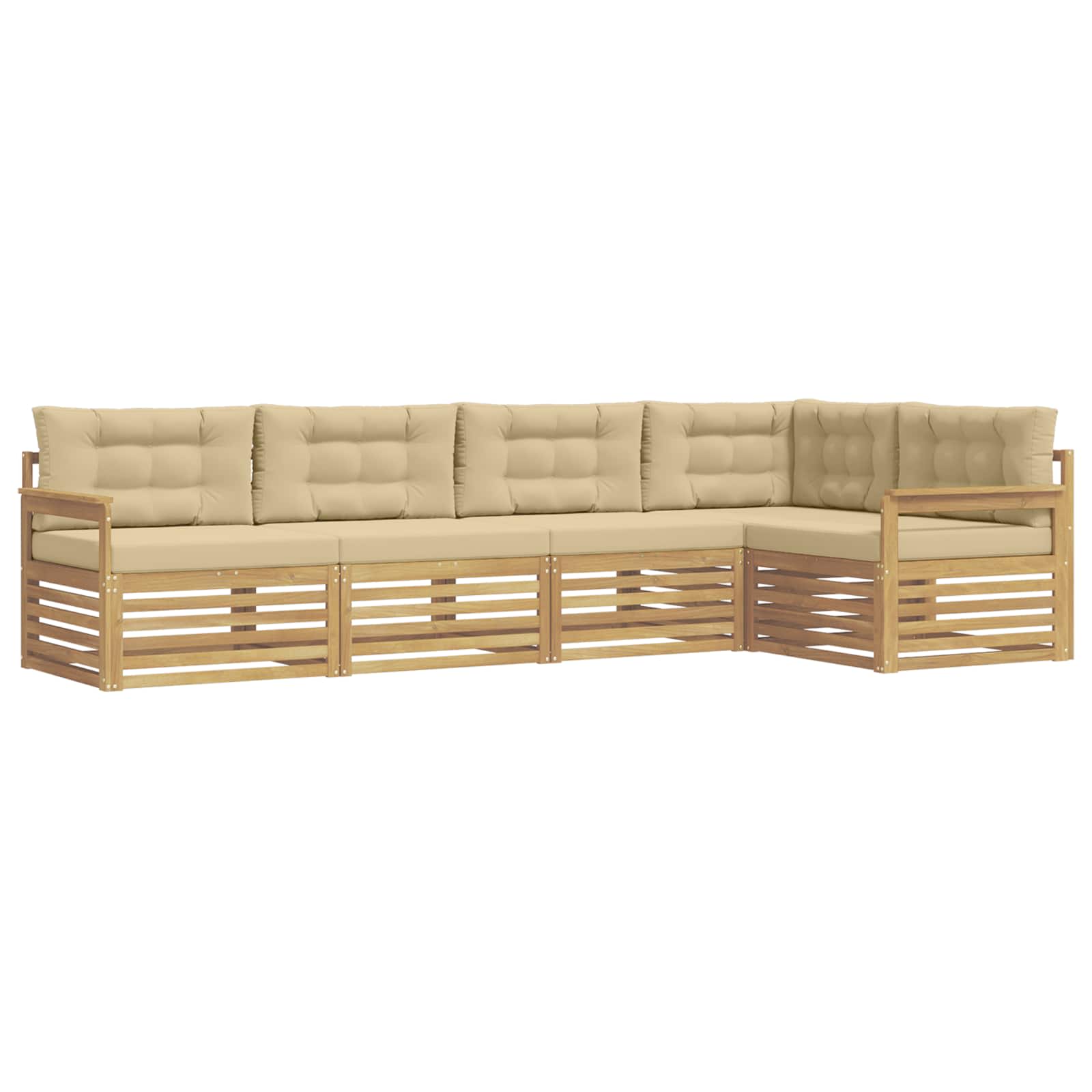 Ensemble de canapés d'extérieur 6 pcs Blanc et Beige Polyester - XIOS