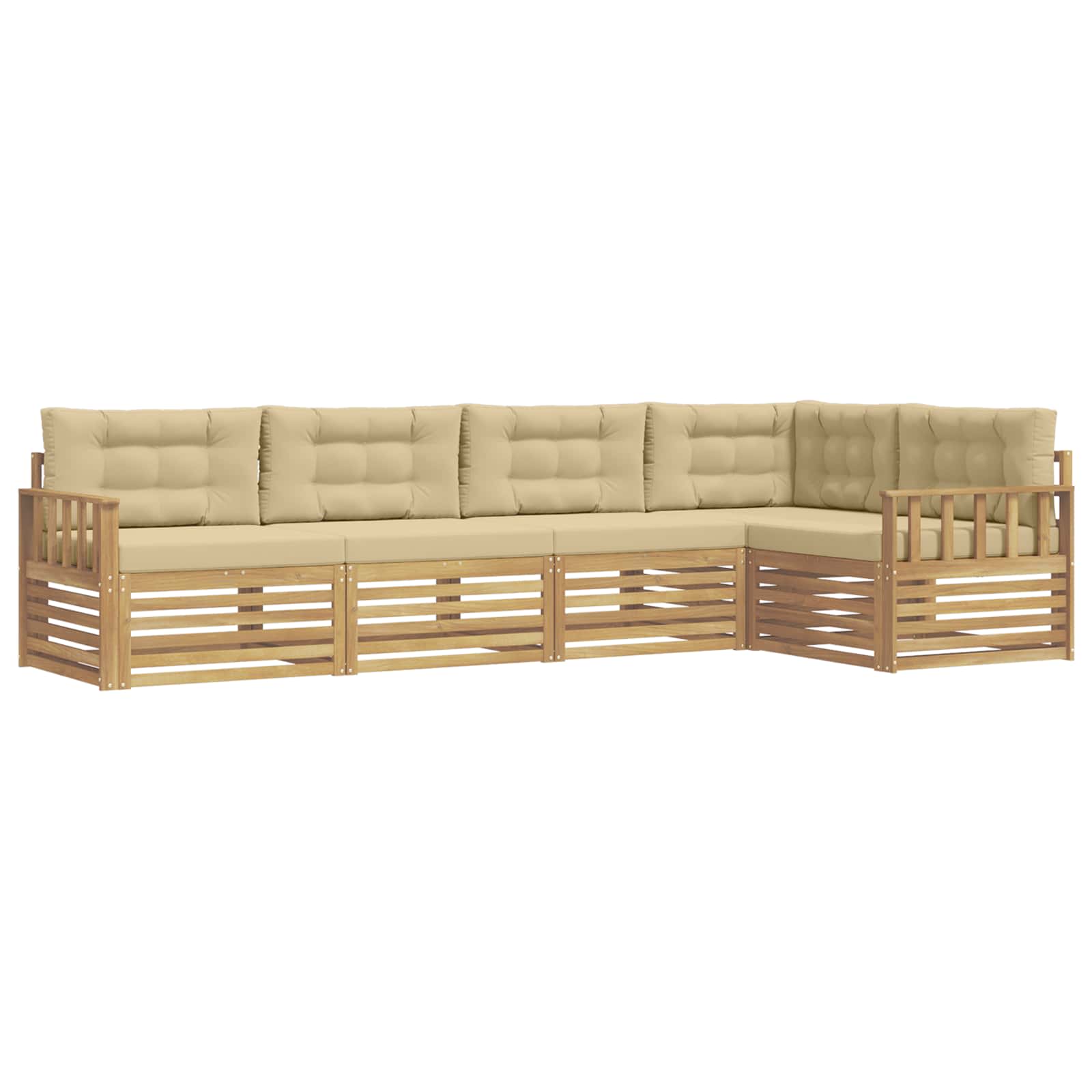 Ensemble de canapés d'extérieur 6 pcs Blanc et Beige Polyester - XIOS