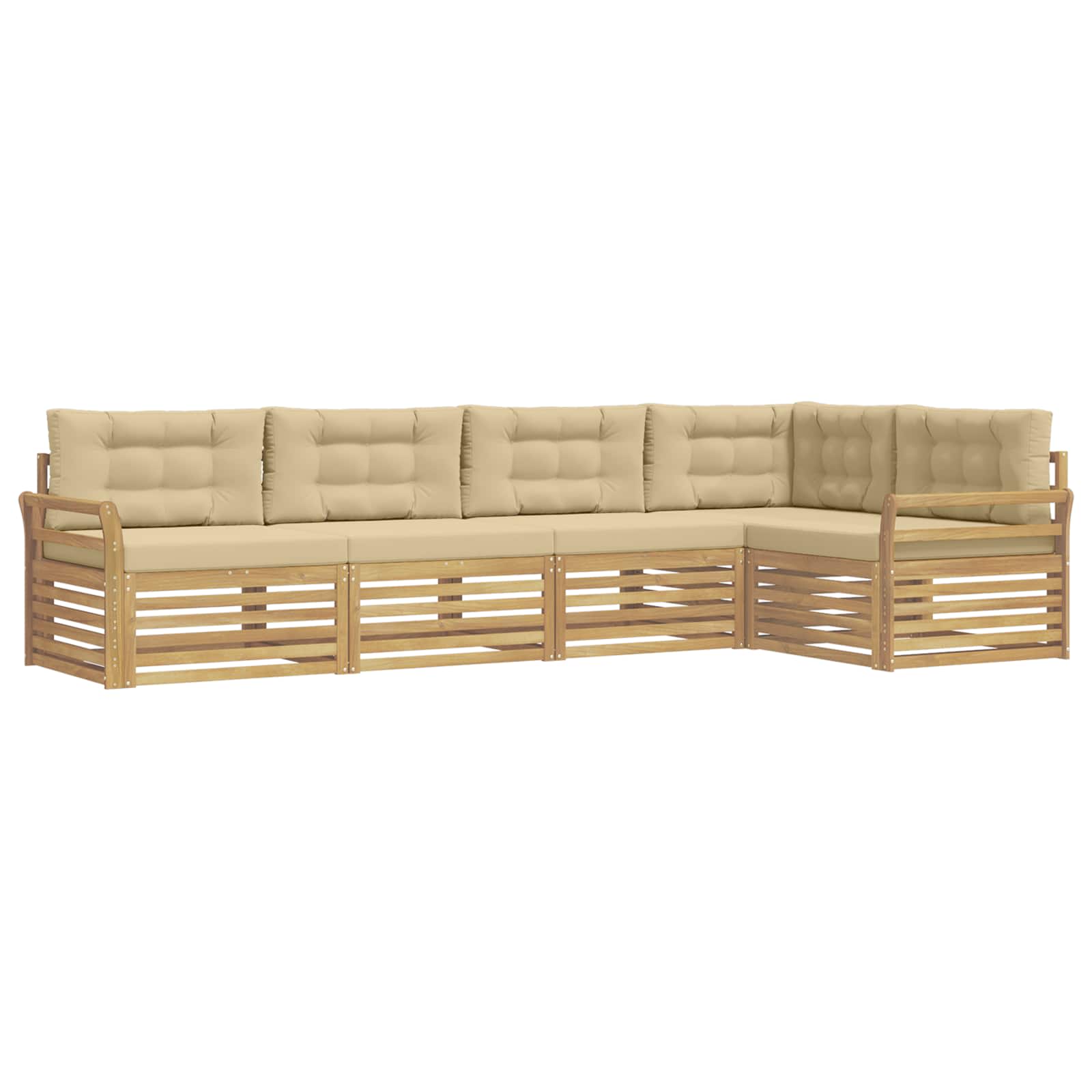 Ensemble de canapés d'extérieur 5 pcs Blanc et Beige - XIOS