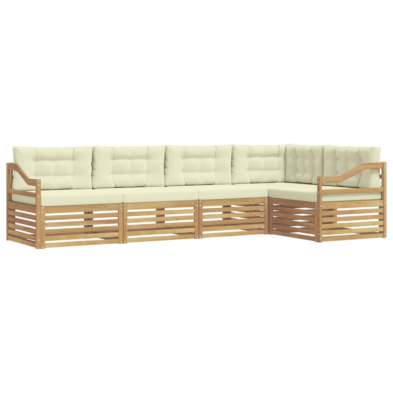 Ensemble de canapés d'extérieur 5 pcs Blanc et crème Polyester - XIOS