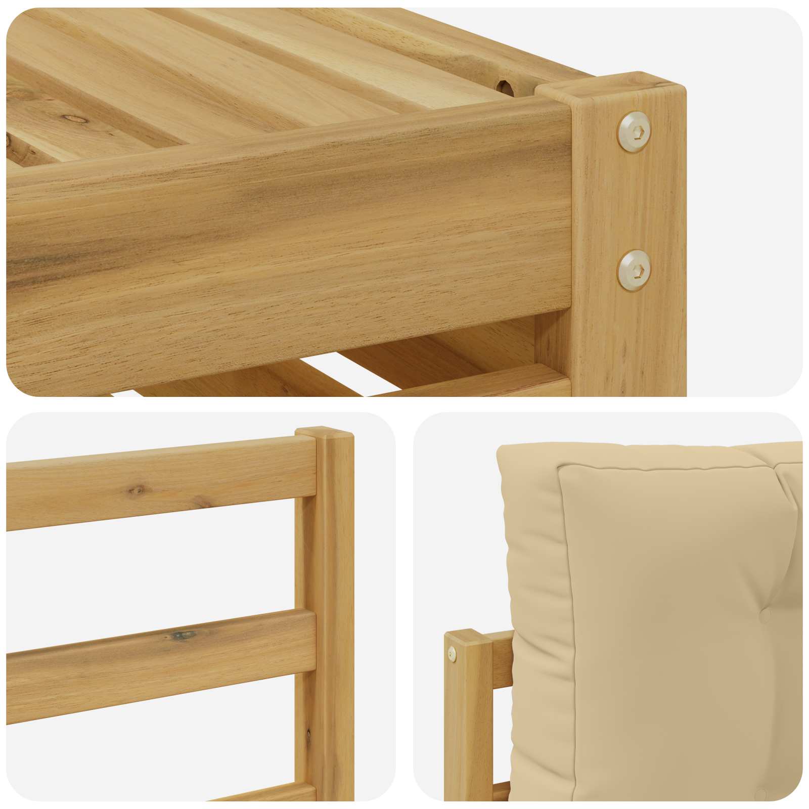 Ensemble de canapés d'extérieur 6 pcs Blanc et Beige Polyester - XIOS