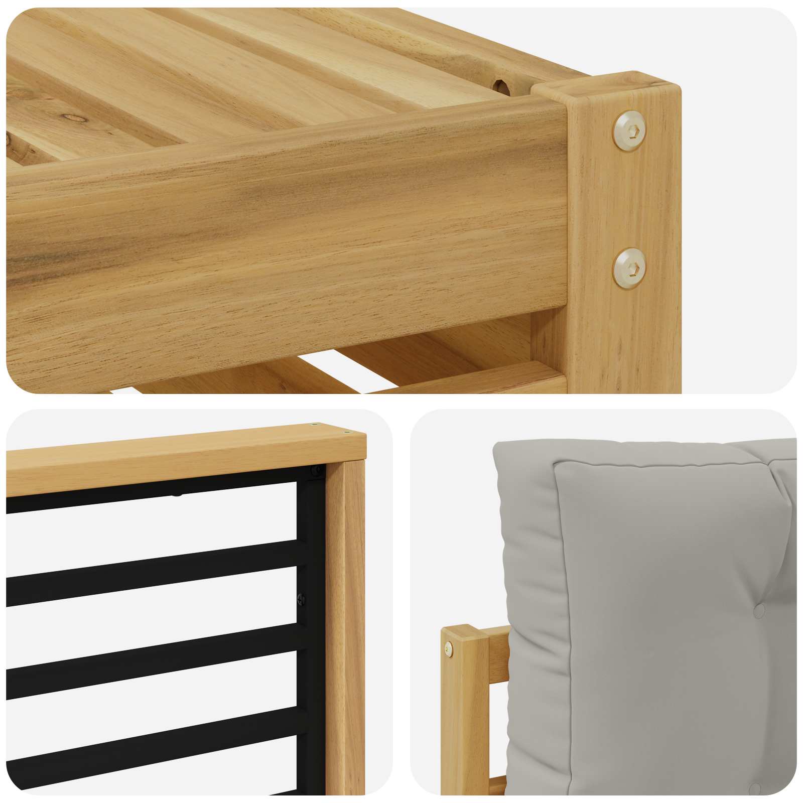 Ensemble de canapés d'extérieur 6 pcs Blanc et gris clair - XIOS