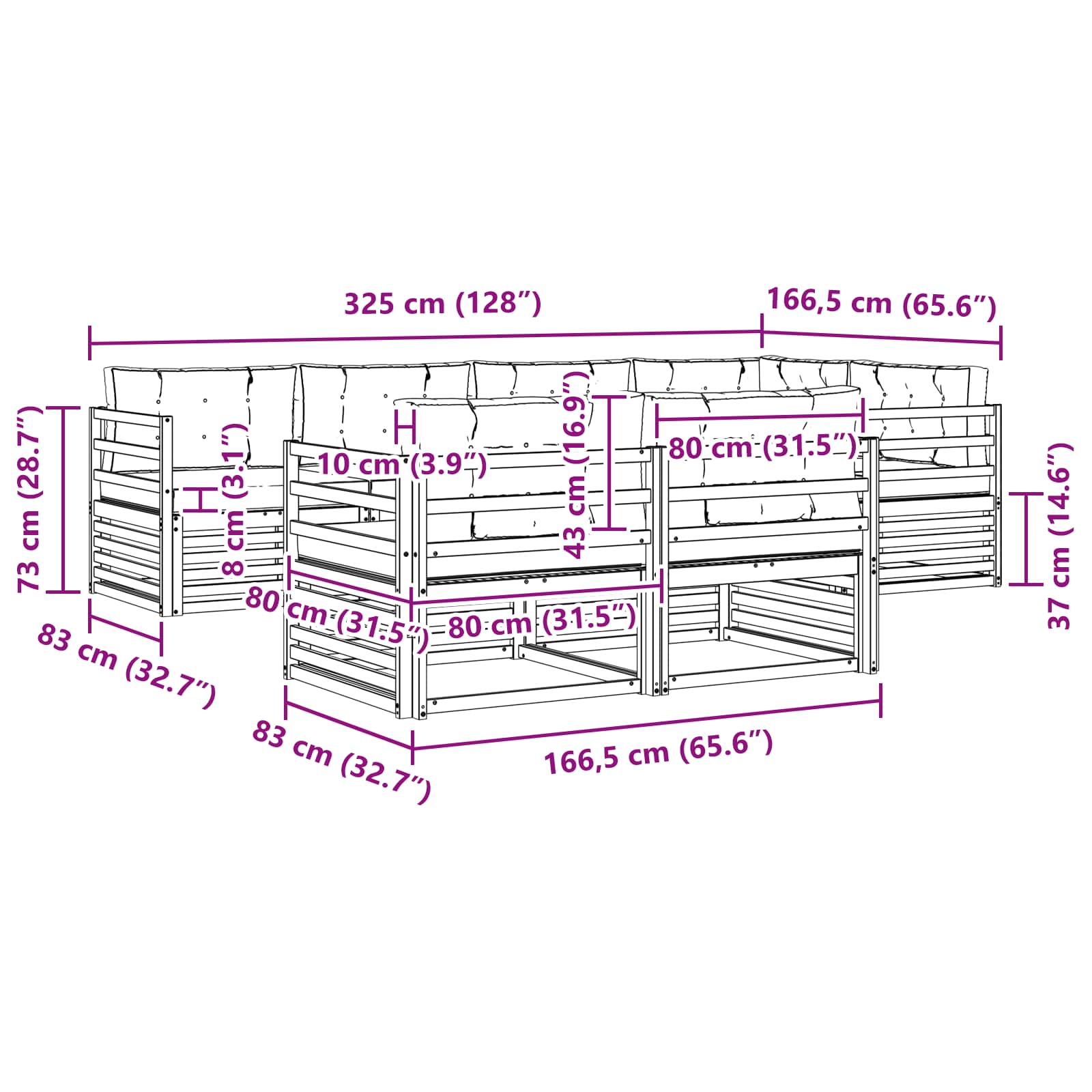 Ensemble de canapés d'extérieur 7 pcs Blanc et anthracite - XIOS