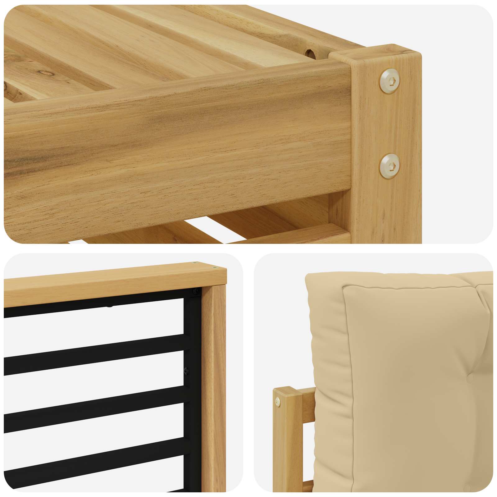 Ensemble de canapés d'extérieur 9 pcs Blanc et Beige - XIOS