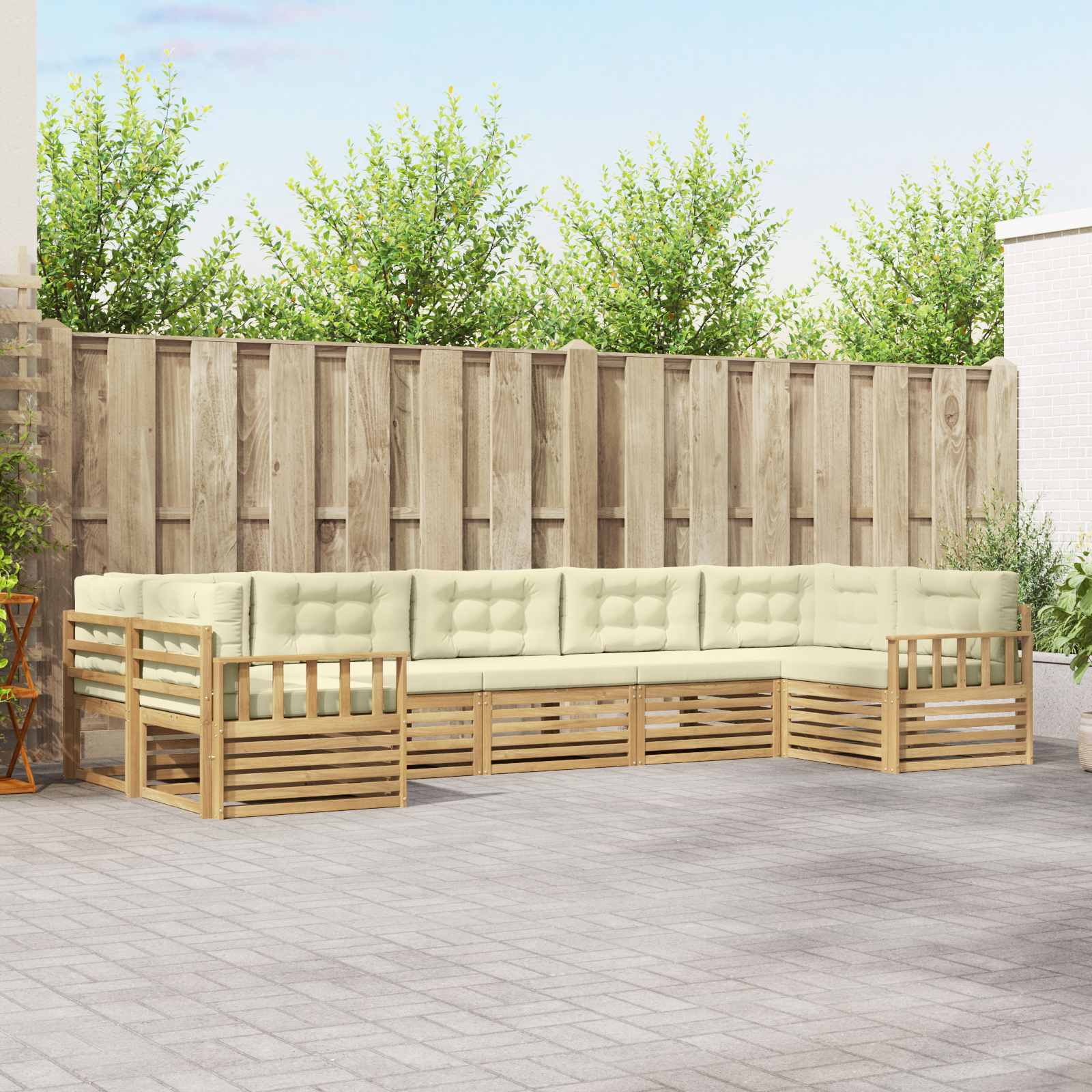 Ensemble de canapés d'extérieur 7 pcs Blanc et crème - XIOS