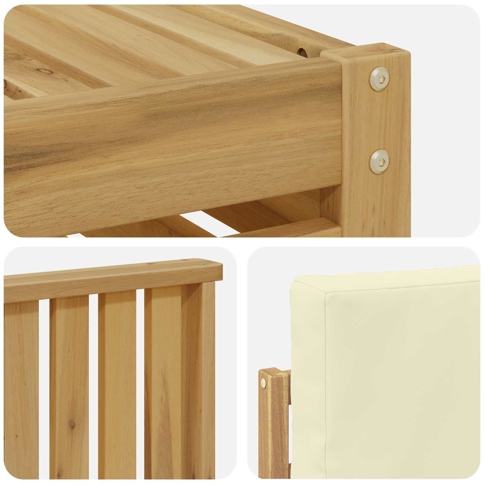 Ensemble de canapés d'extérieur 5 pcs Blanc et crème Polyester - XIOS