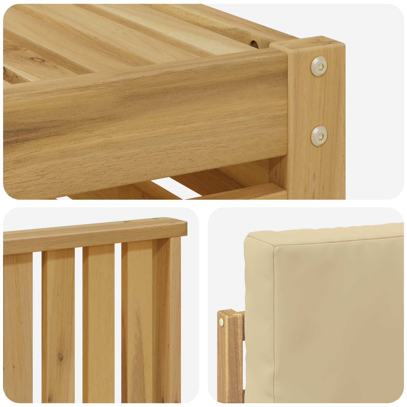 Ensemble de canapés d'extérieur 5 pcs Blanc et Beige Polyester - XIOS