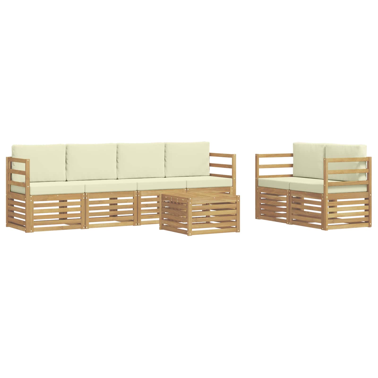 Ensemble de canapés d'extérieur 7 pcs Blanc et crème Polyester - XIOS