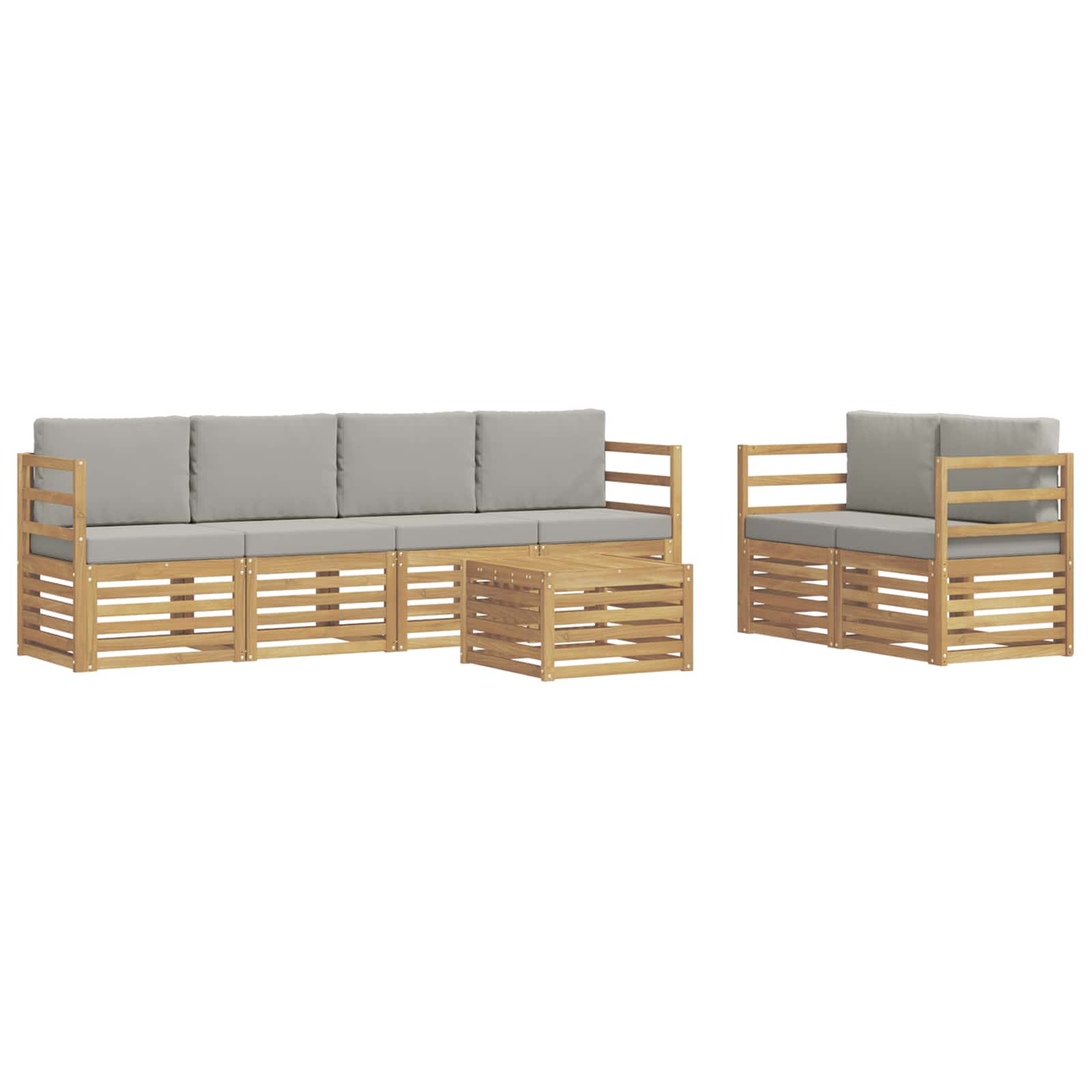 Ensemble de canapés d'extérieur 7 pcs Blanc et gris clair - XIOS