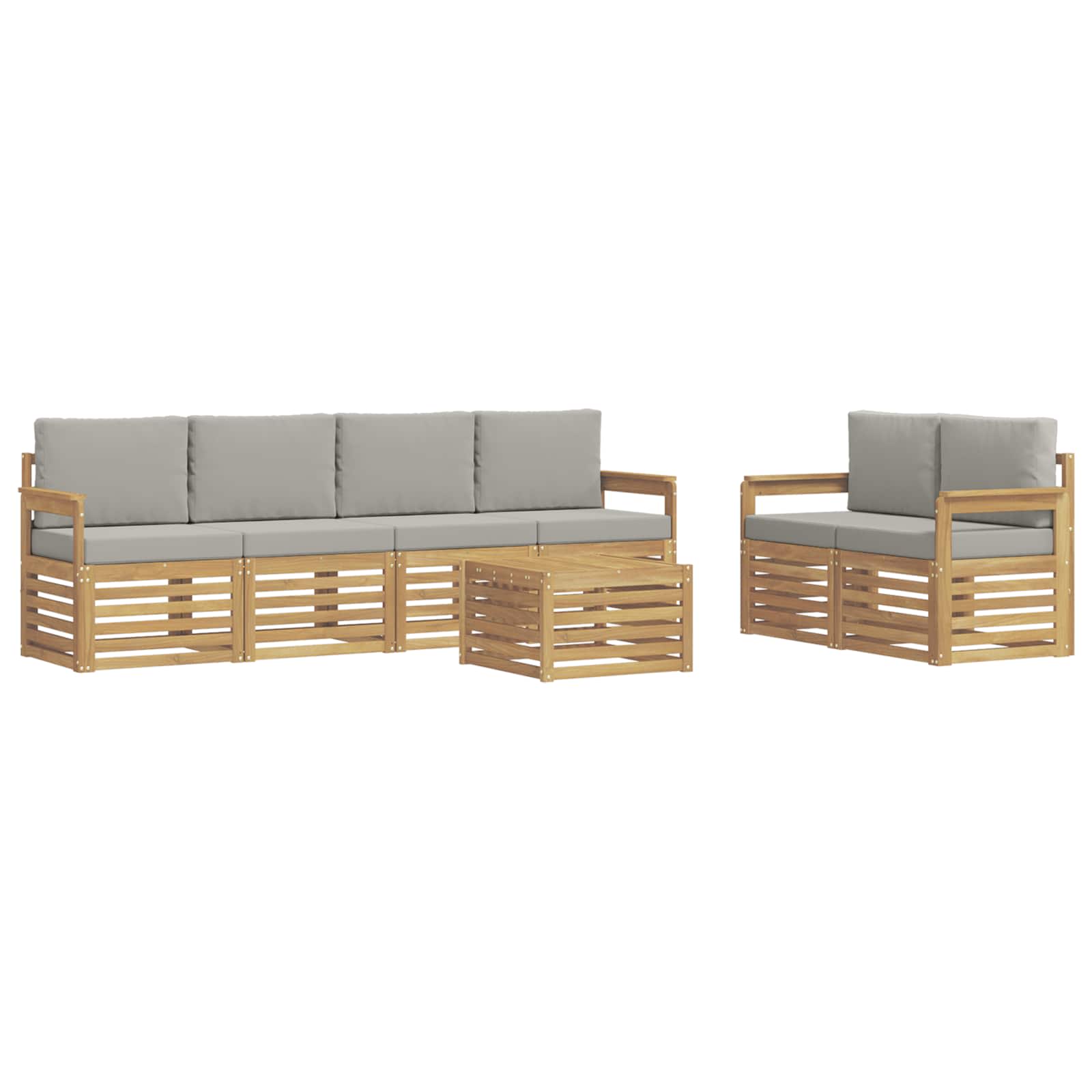 Ensemble de canapés d'extérieur 7 pcs Blanc et gris clair - XIOS