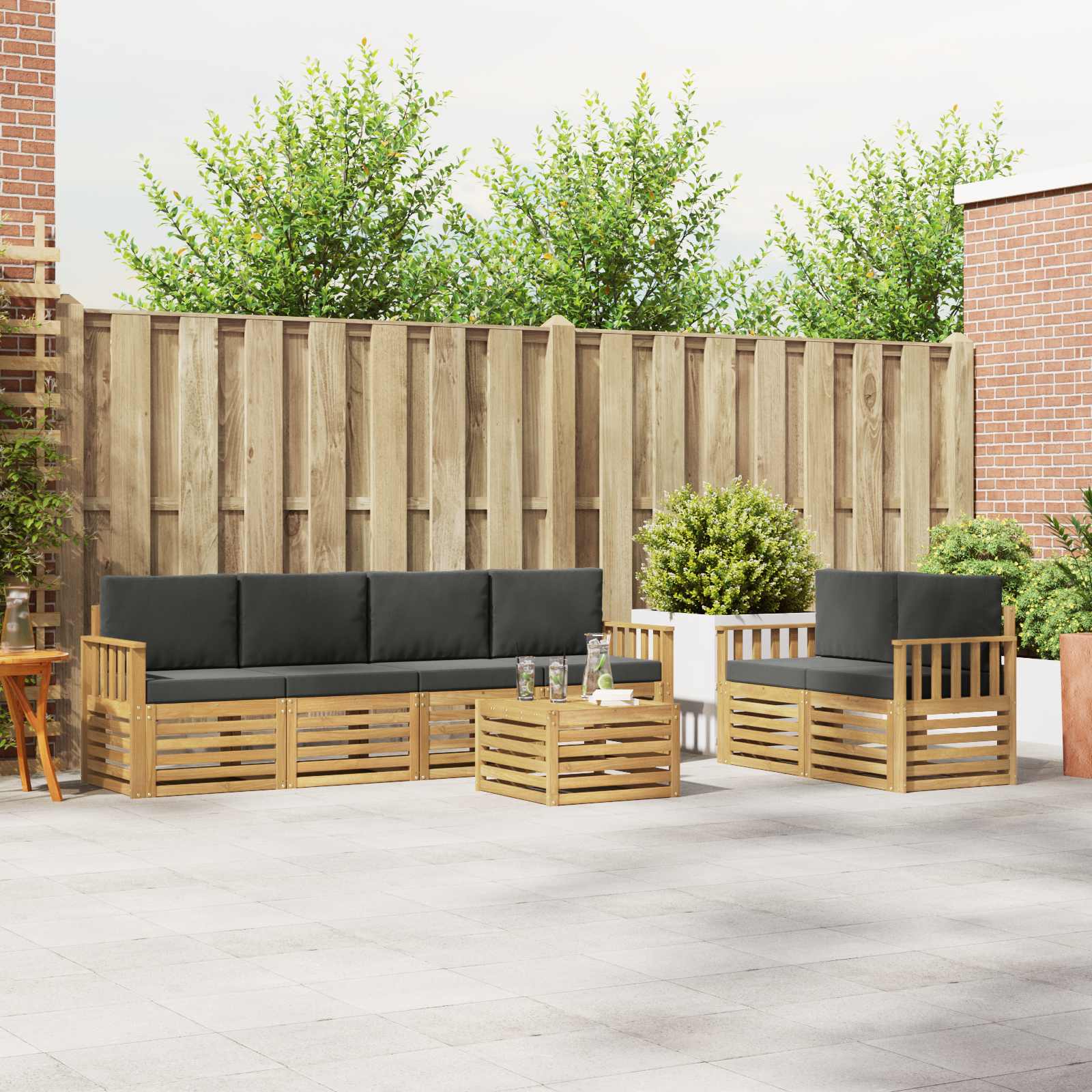Ensemble de canapés d'extérieur 7 pcs Blanc et anthracite - XIOS