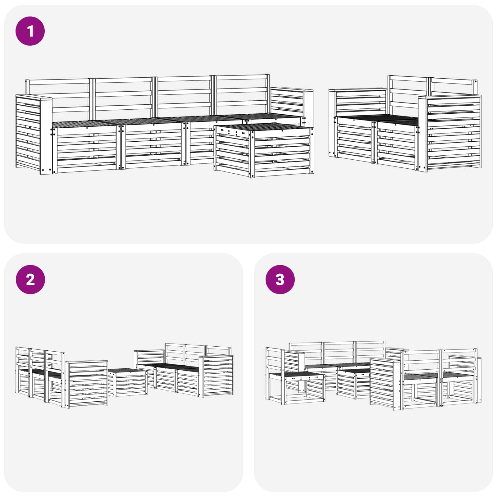 Ensemble de canapés d'extérieur 7 pcs Blanc - XIOS