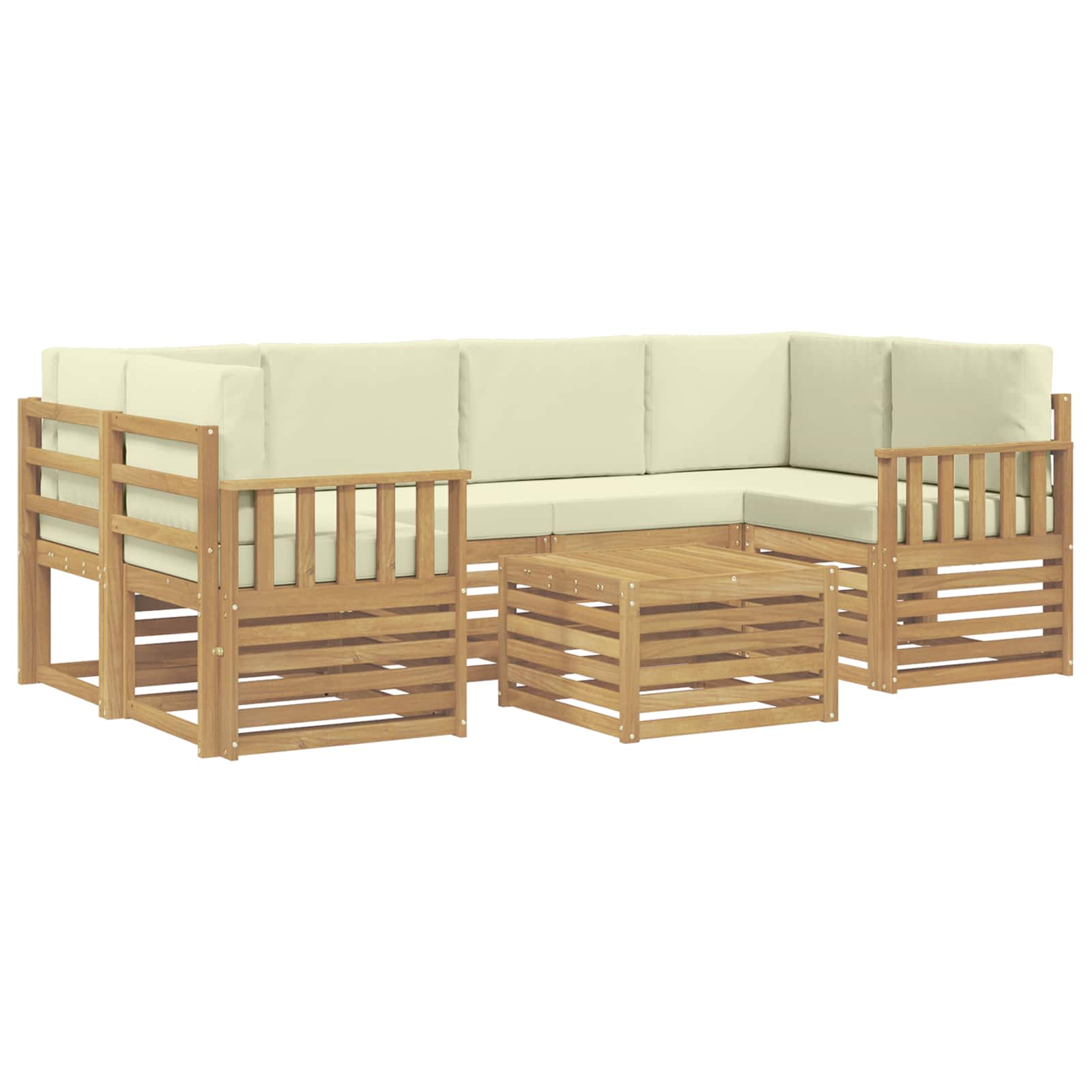 Ensemble de canapés d'extérieur 7 pcs Blanc et crème Polyester - XIOS