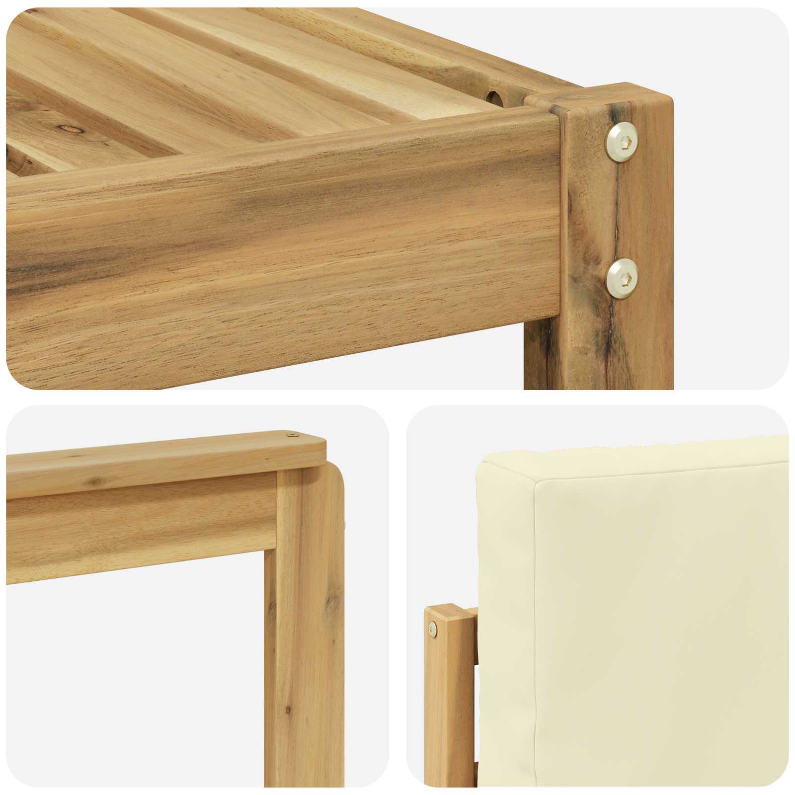 Ensemble de canapés d'extérieur 8 pcs Blanc et crème Polyester - XIOS
