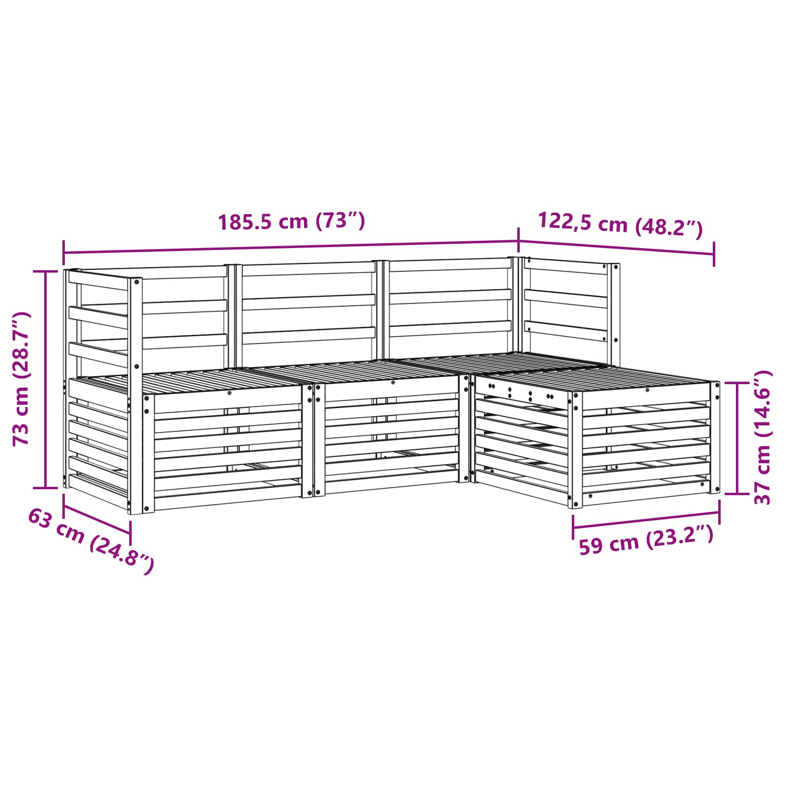Ensemble de canapés d'extérieur 4 pcs Blanc - XIOS