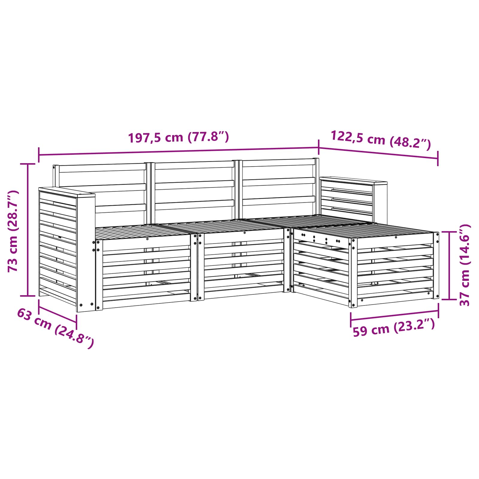 Ensemble de canapés d'extérieur 4 pcs Blanc - XIOS