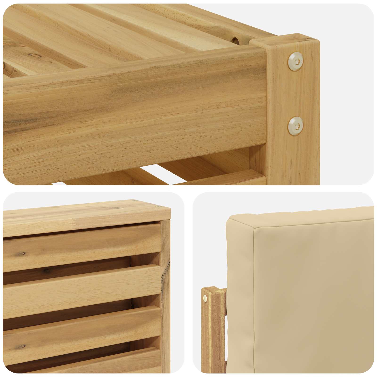 Ensemble de canapés d'extérieur 4 pcs Blanc et Beige - XIOS