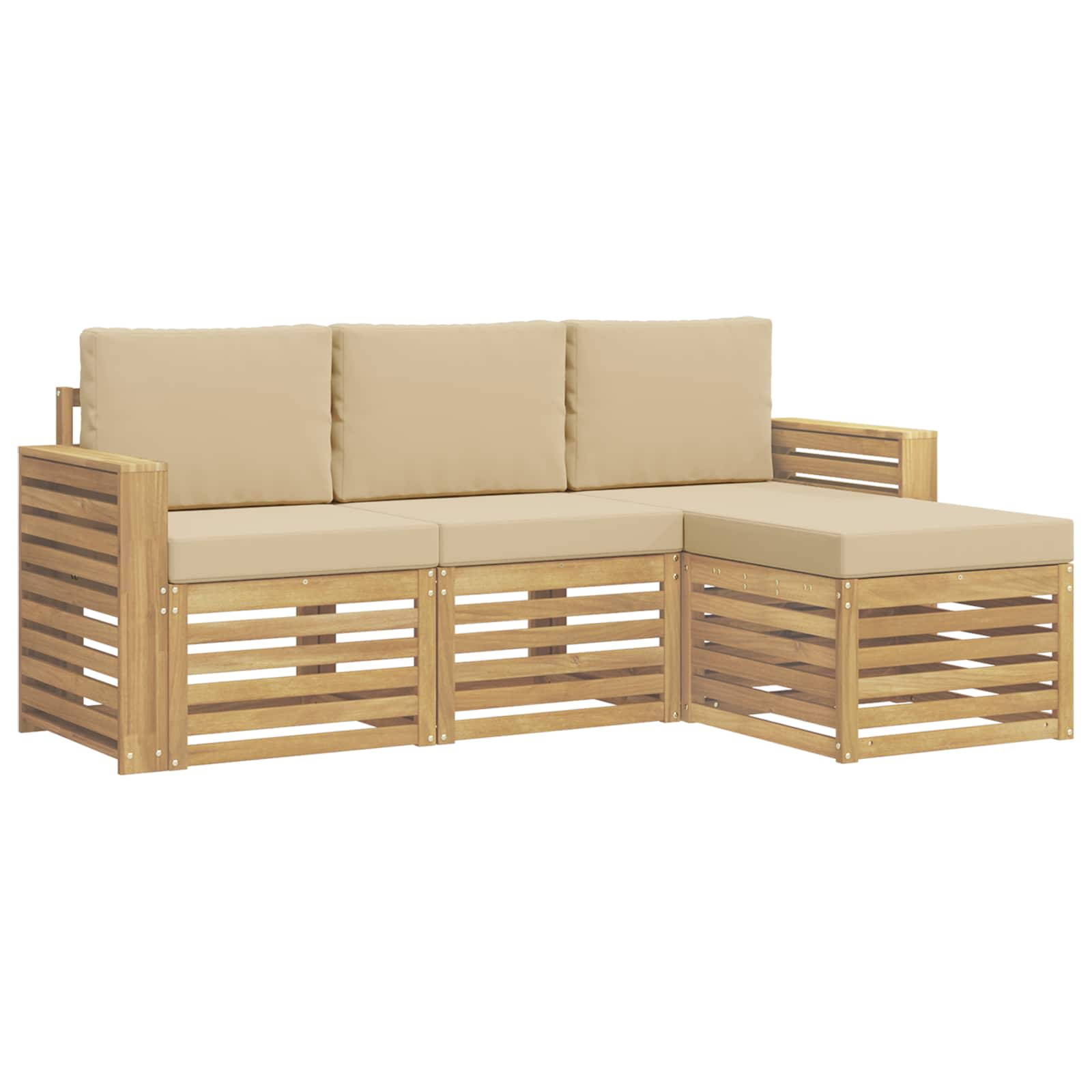 Ensemble de canapés d'extérieur 4 pcs Blanc et Beige - XIOS