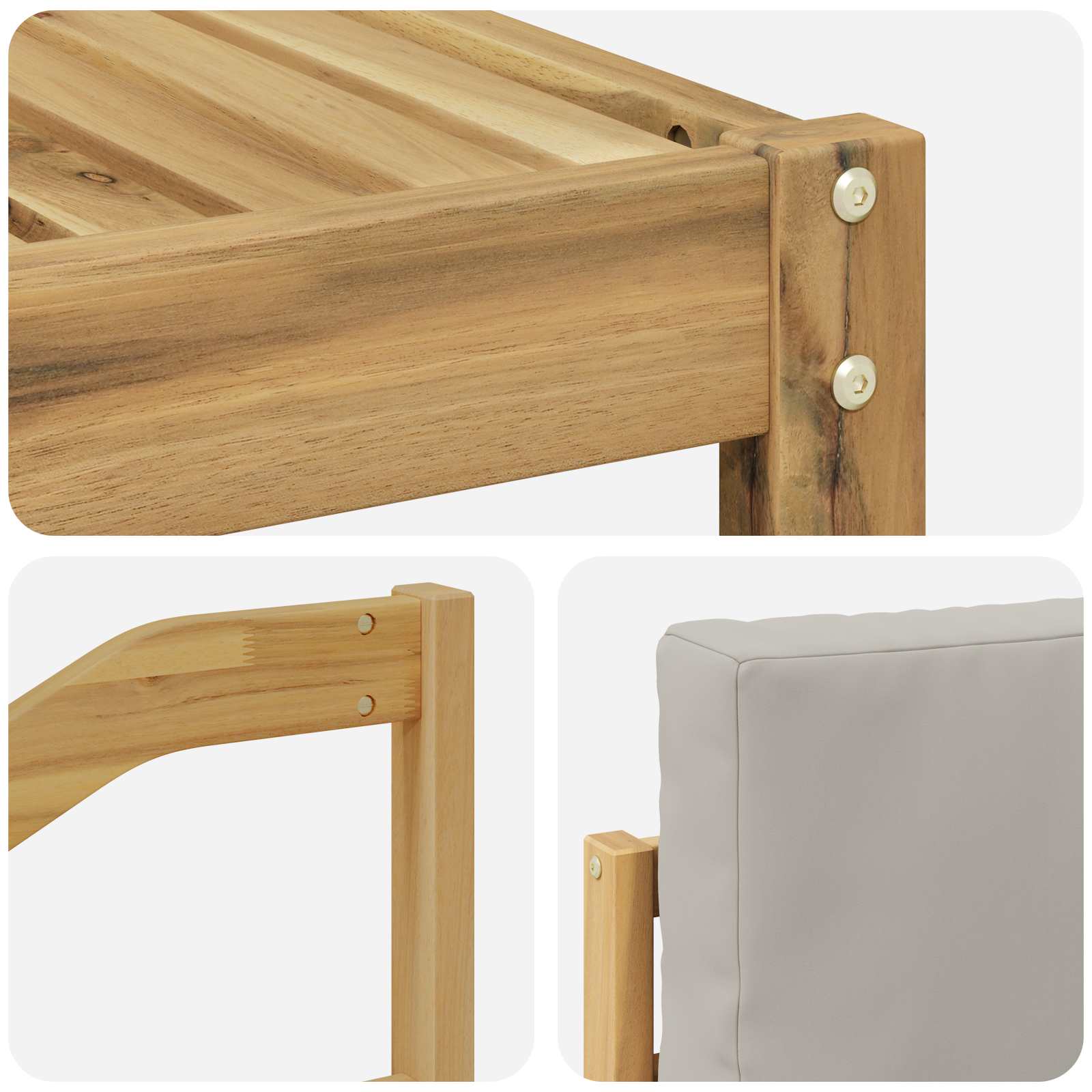 Ensemble de canapés d'extérieur 4 pcs Blanc et gris clair - XIOS