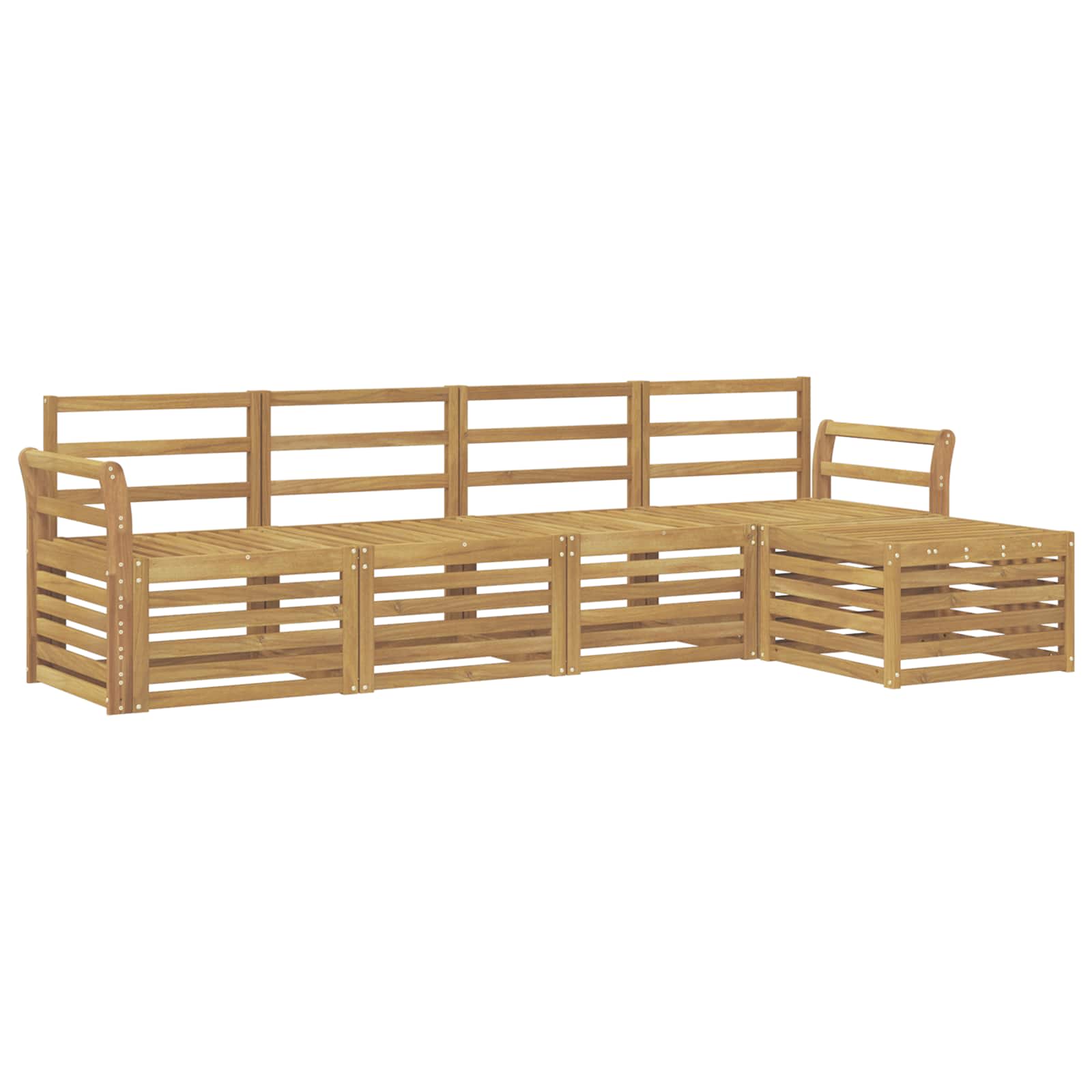 Ensemble de canapés d'extérieur 5 pcs Blanc 253 x 122,5 x 73 cm - XIOS
