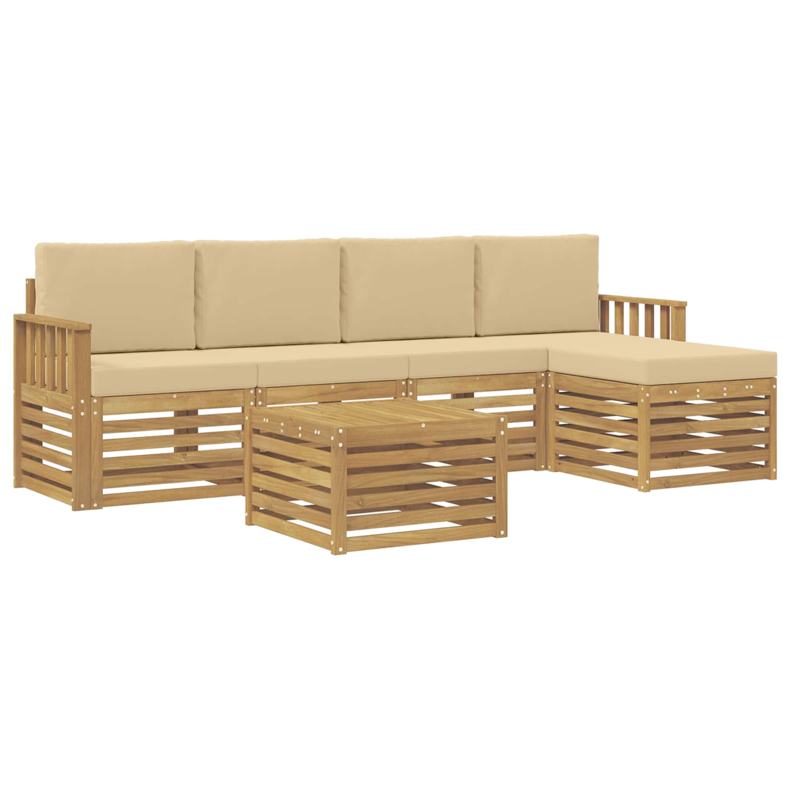 Ensemble de canapés d'extérieur 6 pcs Blanc et Beige - XIOS