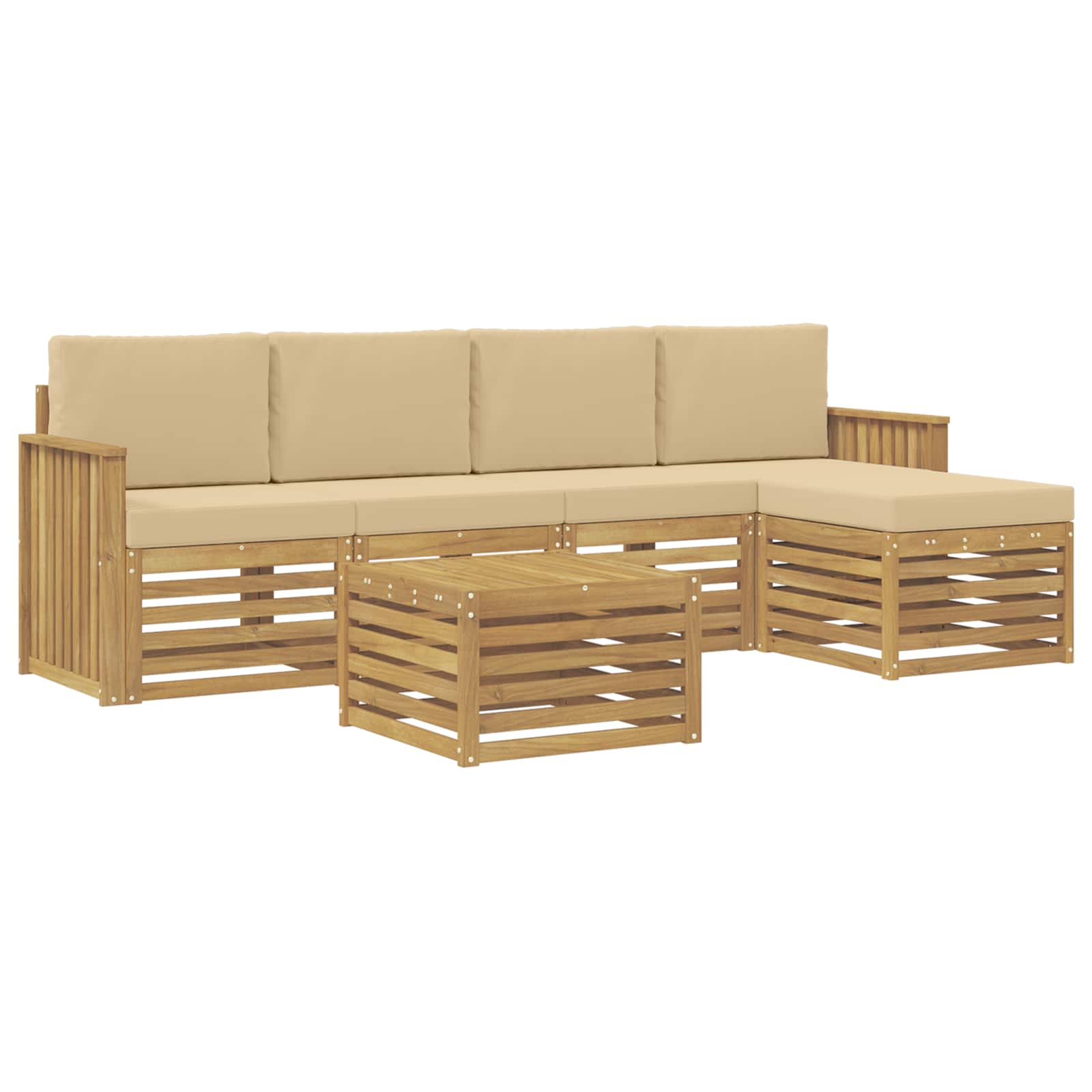 Ensemble de canapés d'extérieur 6 pcs Blanc et Beige - XIOS
