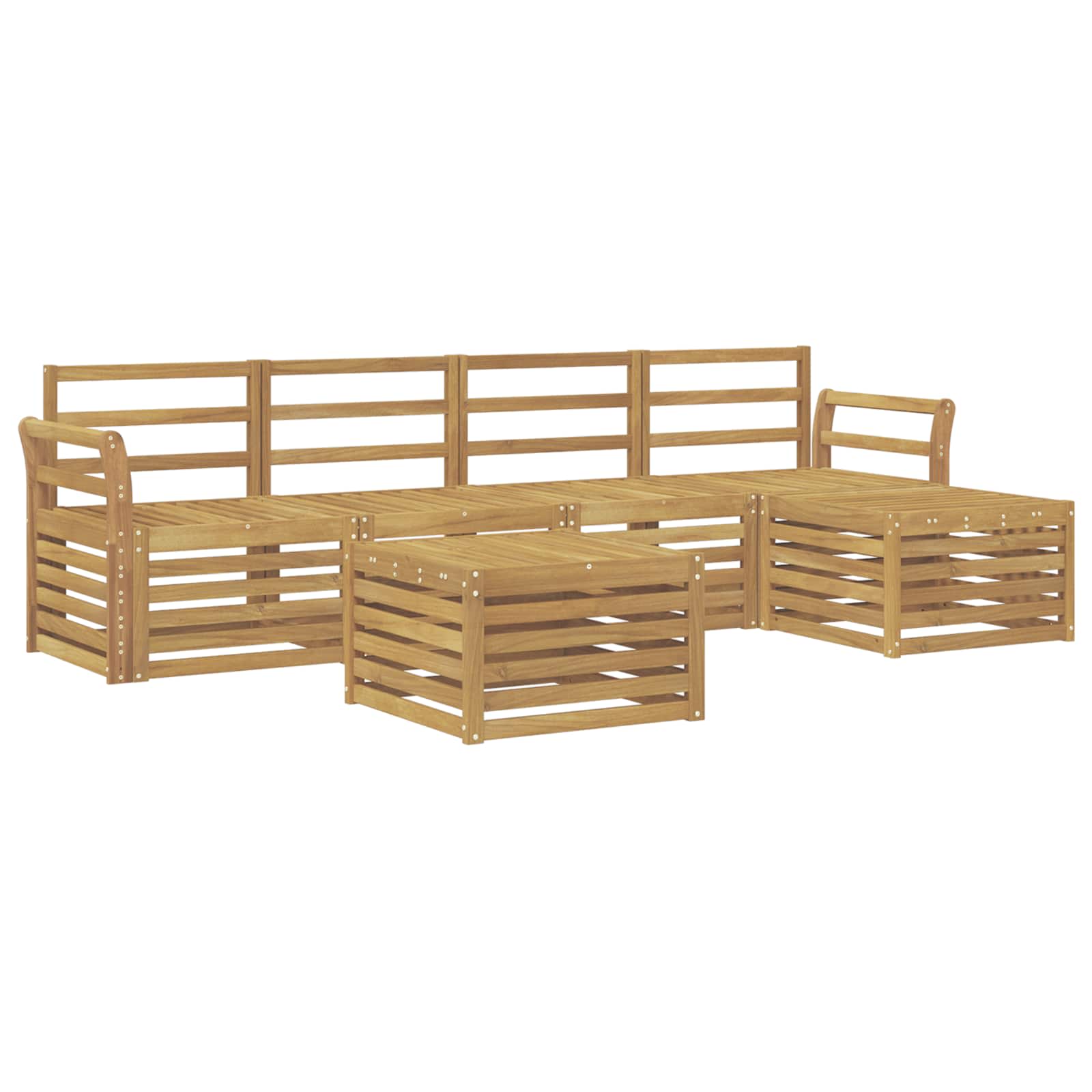 Ensemble de canapés d'extérieur 6 pcs Blanc 59 x 59 x 37 cm - XIOS