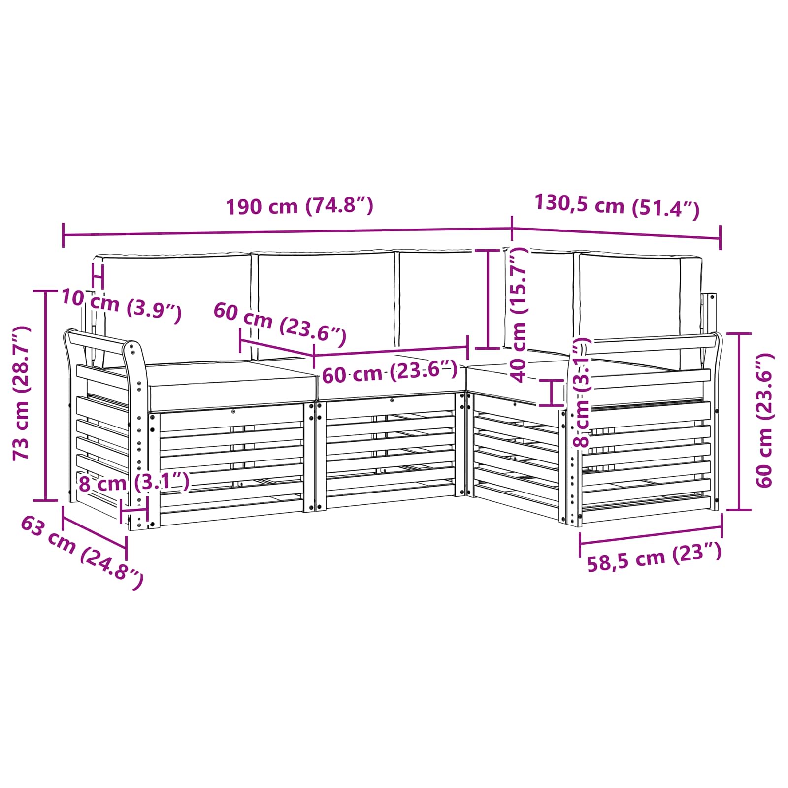 Ensembles de canapés 4 pcs Blanc et anthracite - XIOS